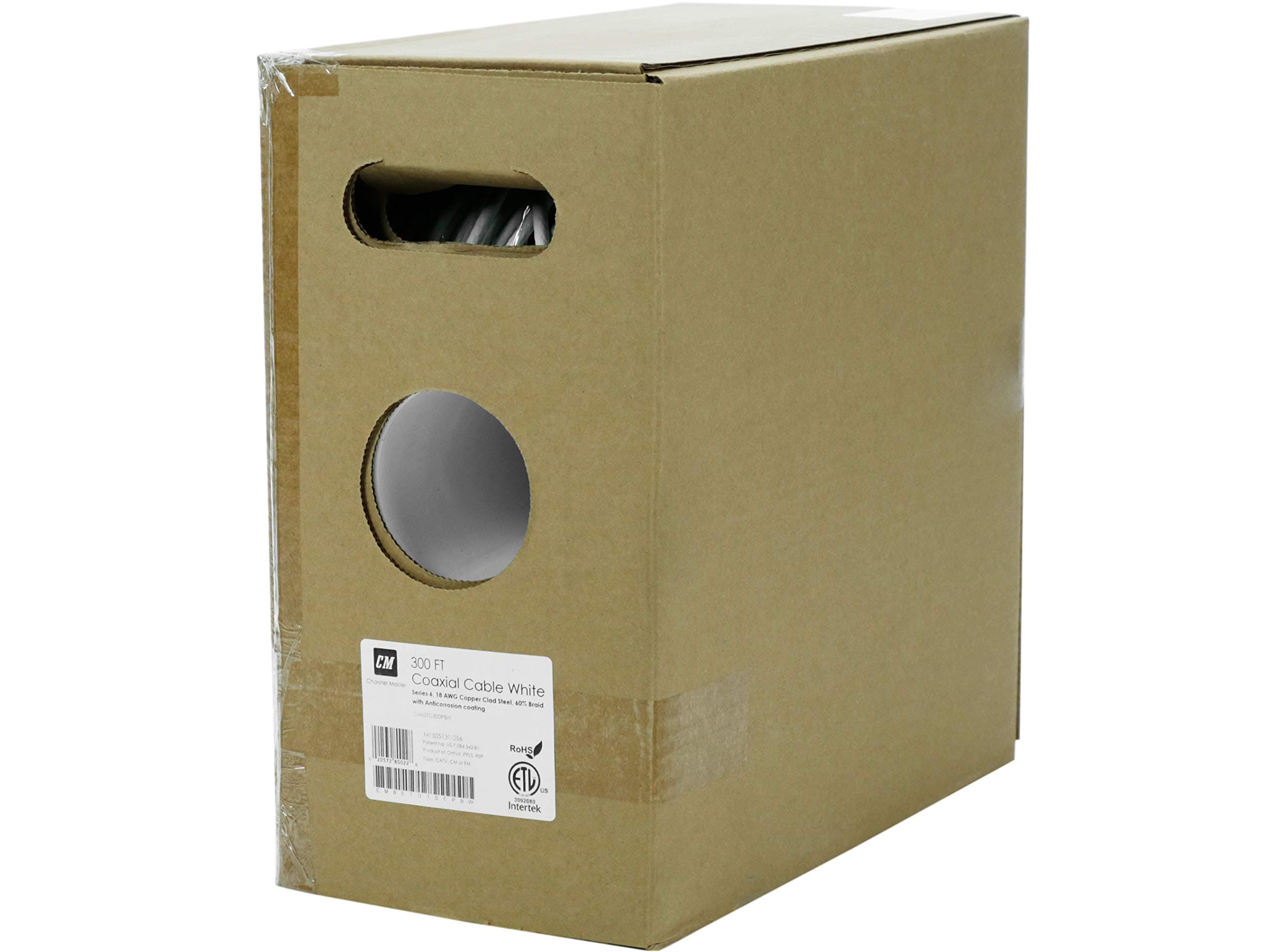 Channel Master CM6STD300PBW - RG6 Coaxial Cable - White - 300' FT Pull Box