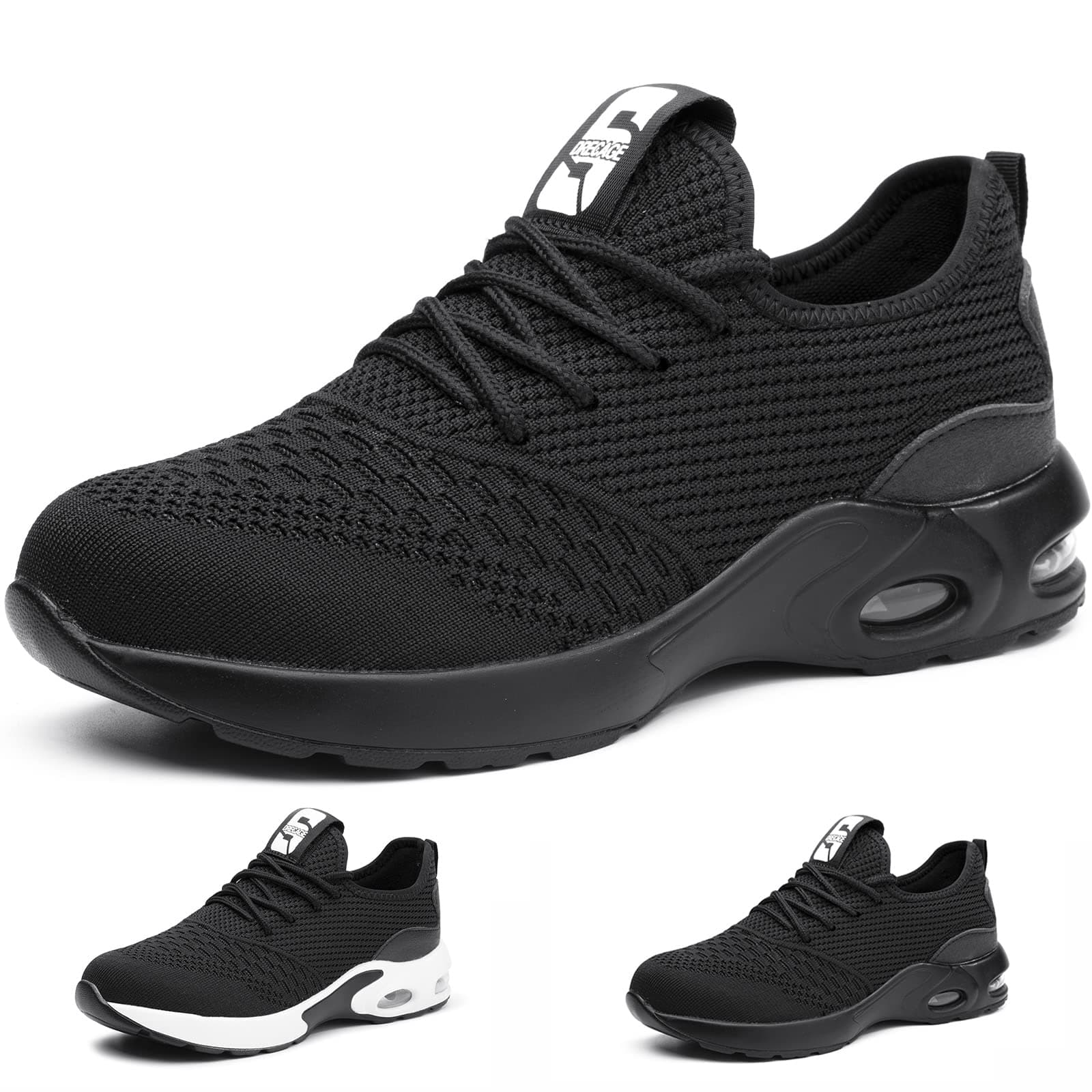 GainseraMen's Women's Lightweight Steel Toe Cap Safety Trainers Work Shoes