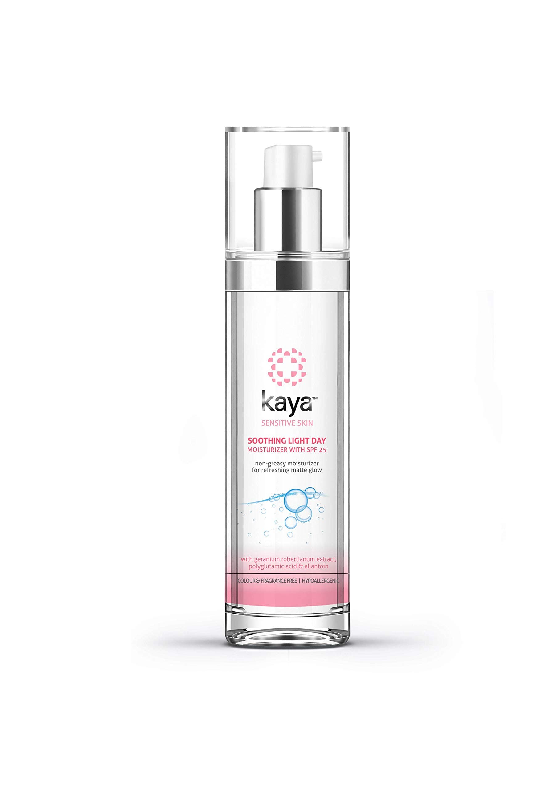 KayaClinic Soothing Light Day Moisturizer with SPF 25 nongreasy daily cream colour sulphate fragrance free for sensitive skin hypoallergenic, 50 ml