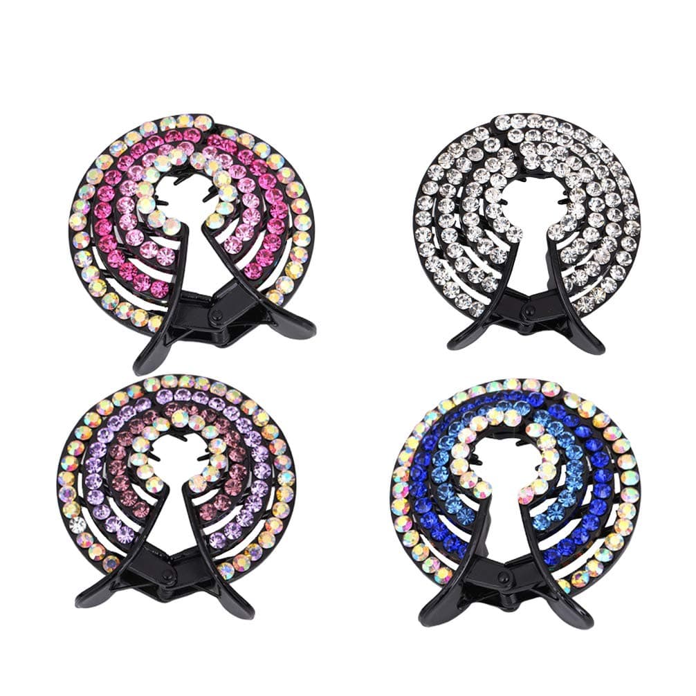 minkissy4pcs Hair Style Tools Haircube Hair Clickers Hair Jewls Haircuff Hair Accessory Comfortbilt Hair Clamp Jaw Clips for Hair Dense Bun The Bird's Nest Hair Accessories Miss Hairpin