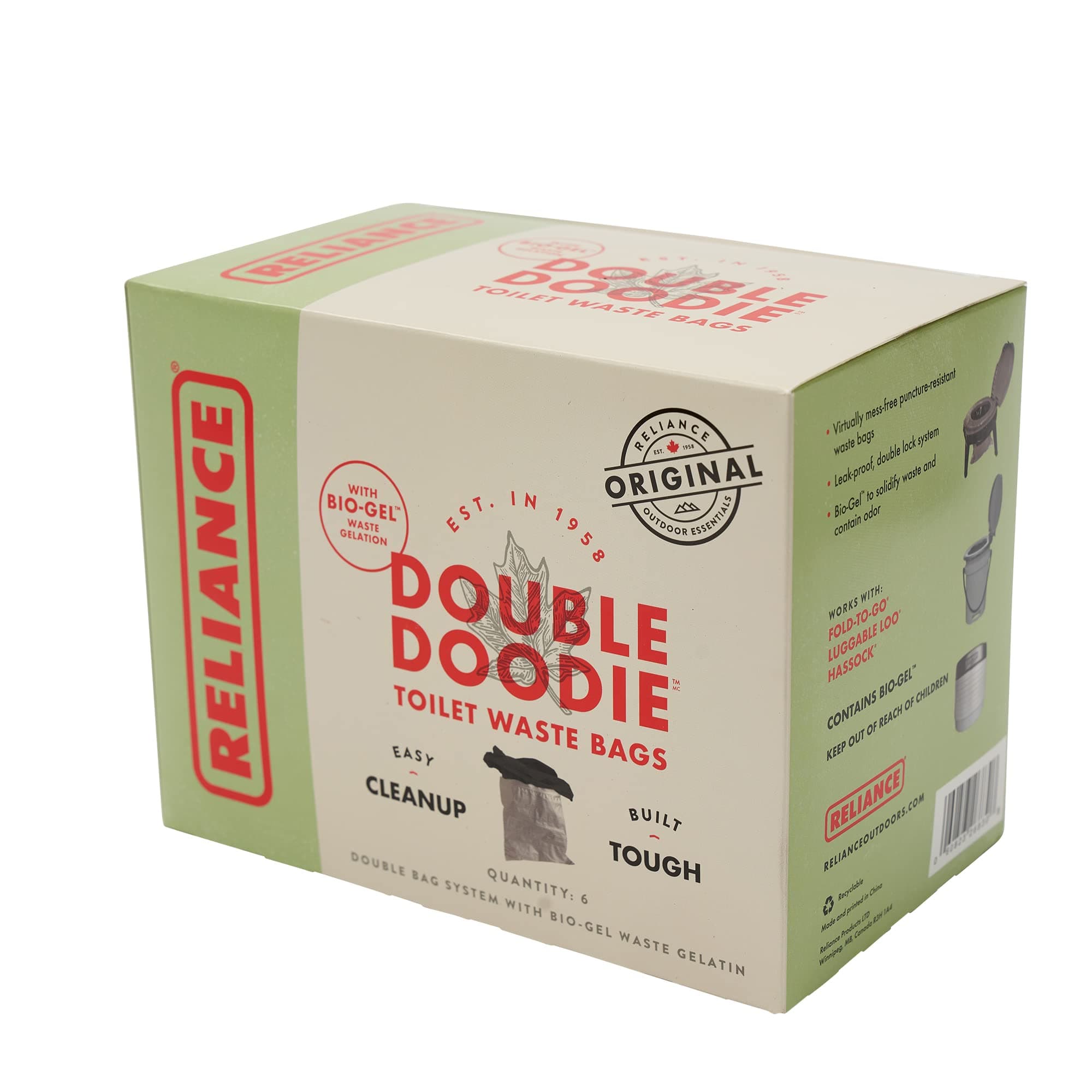 Products 2683-03 Double Doodie Toilet Waste Bags (6-Pack), Black