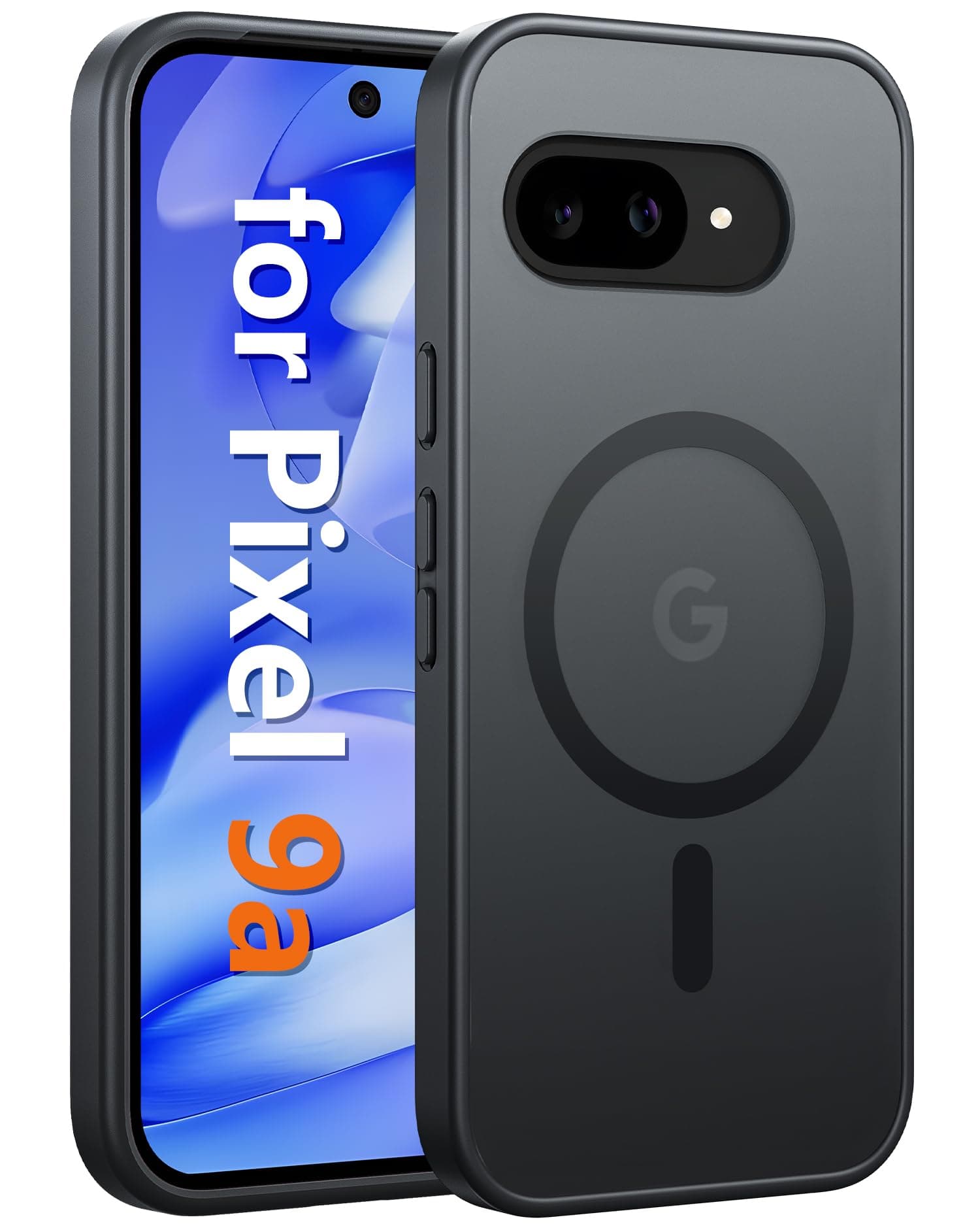 FNTCASE for Google Pixel 9a Case: [Compatible with Magsafe] Translucent Matte Magnetic Phone Cover - Military Grade Drop Protection - Shockproof Protective Cases for Pixel 9A (Black)