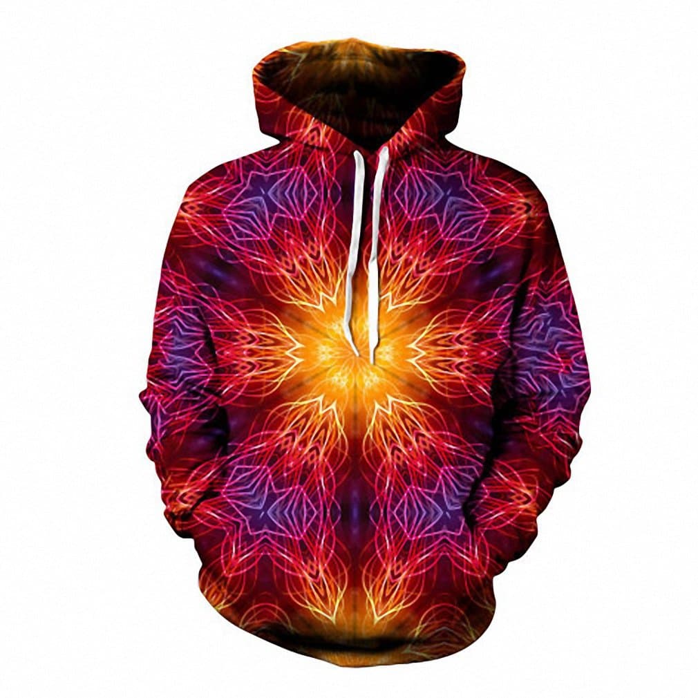 Hoodie Print Psychedelic Festival Clothing Symetrical Art Sublimation Print Trippy Clothes Plus Size 3XL