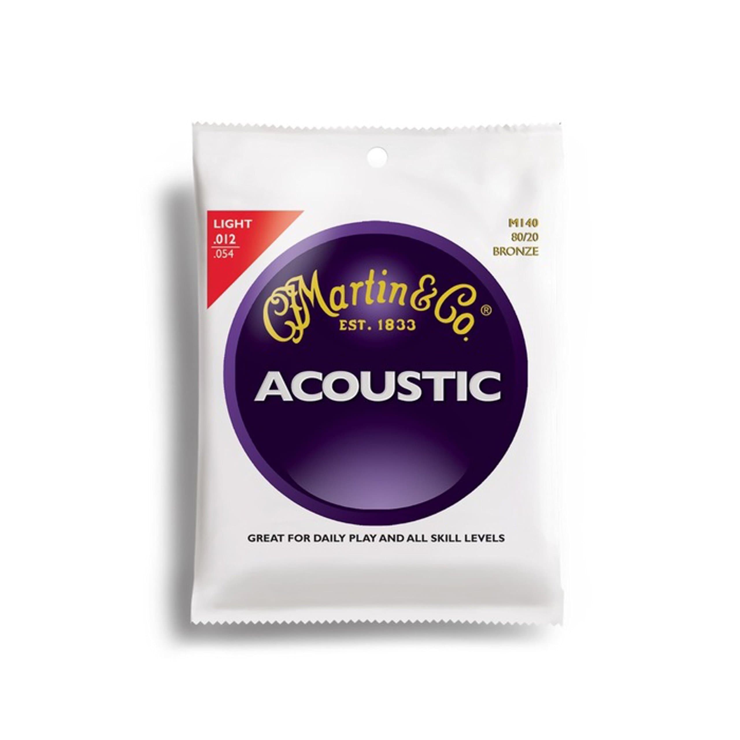 C.F Martin Guitar Original Acoustic M140 80/20 Bronze Acoustic Guitar Strings - Light, Light ( 12-54 )