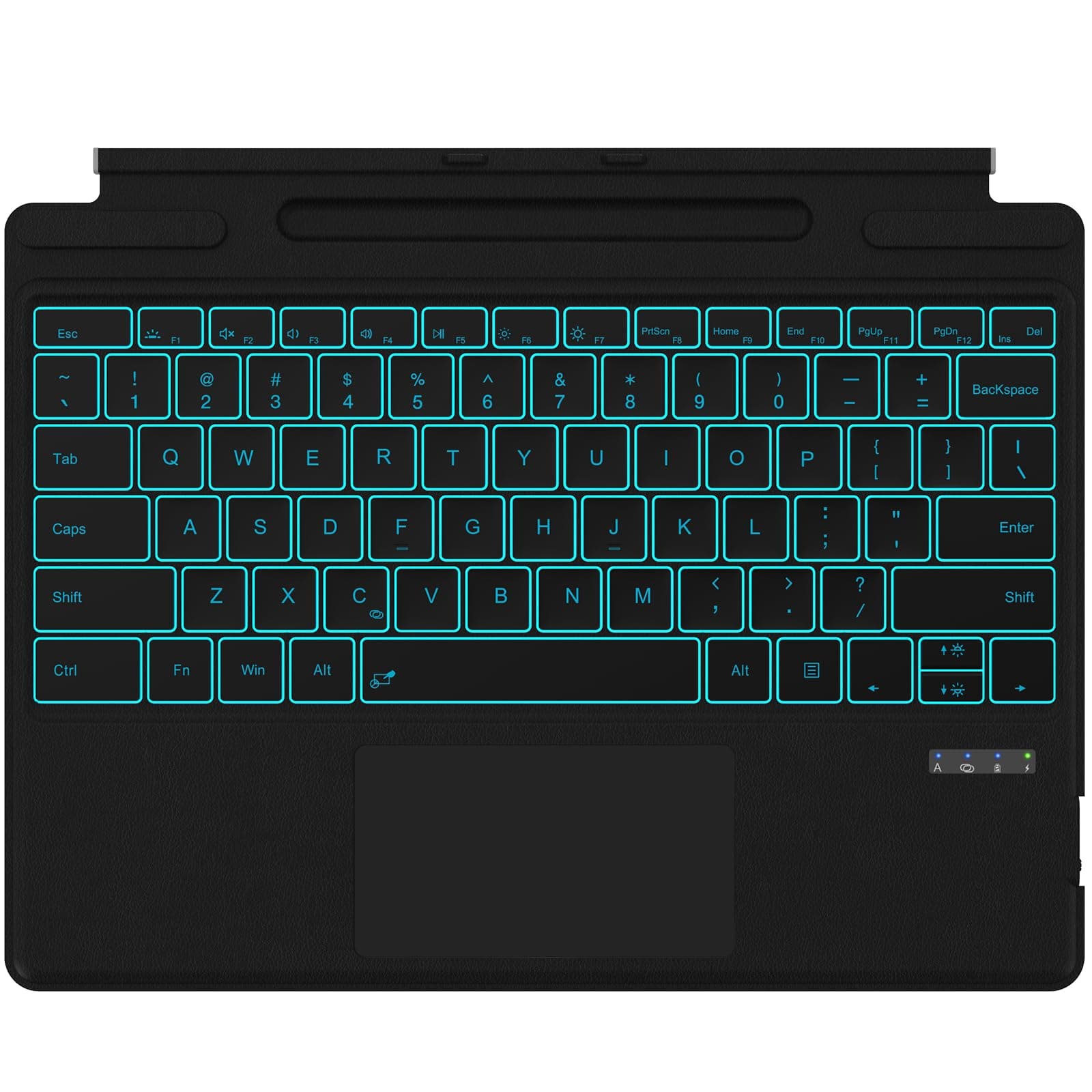 Surface Pro Keyboard Bluetooth Connection Type Cover with 7 Colors Backlit, Touchpad, Sleep/Wake Function, Rechargeable Battery for Surface Keyboard for Microsoft Surface Pro 11/10/9/8/X