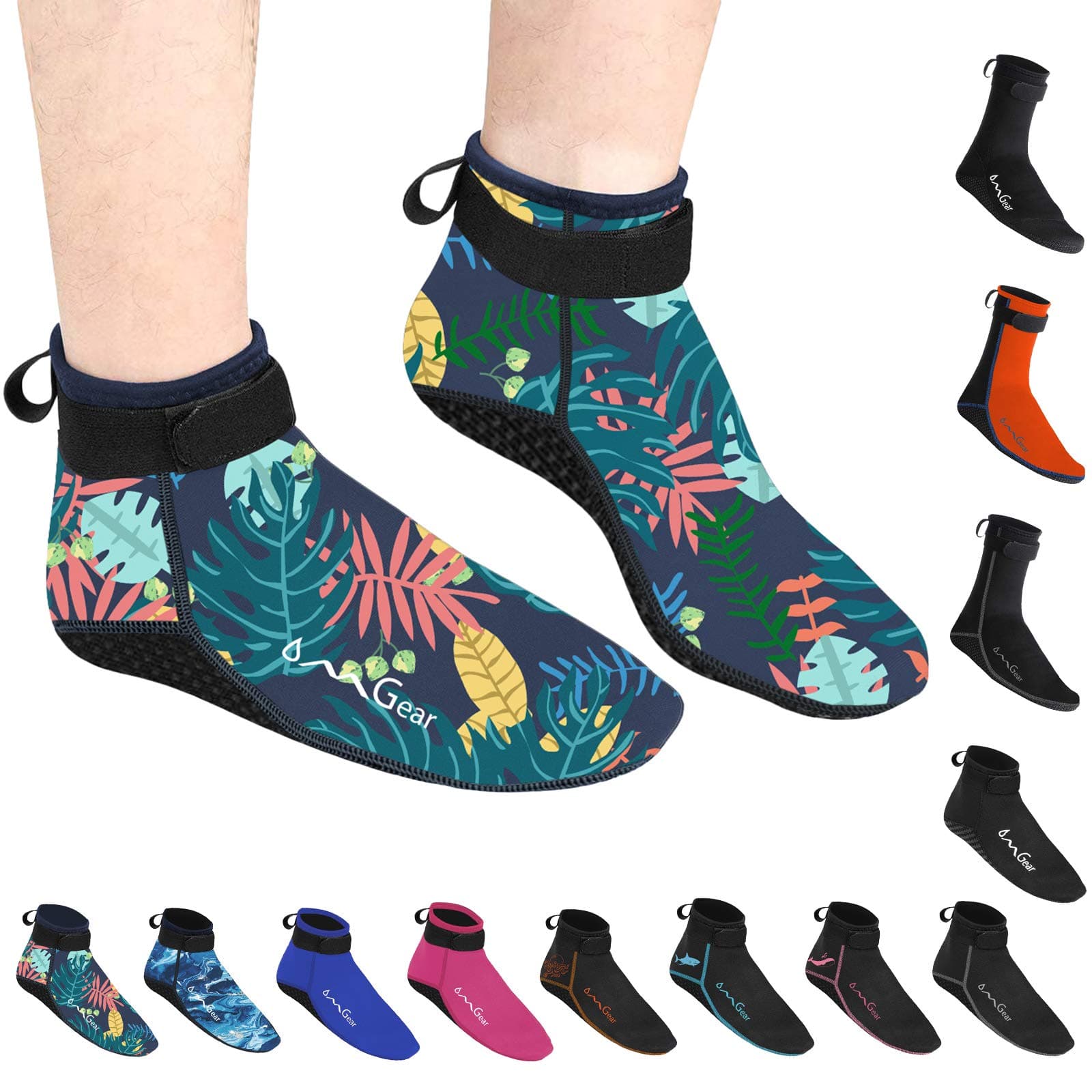 OMGear Water Socks Neoprene Socks Beach Booties 3mm 5mm Anti-Slip Wetsuit Footwear Fin Swim Sand Proof Socks