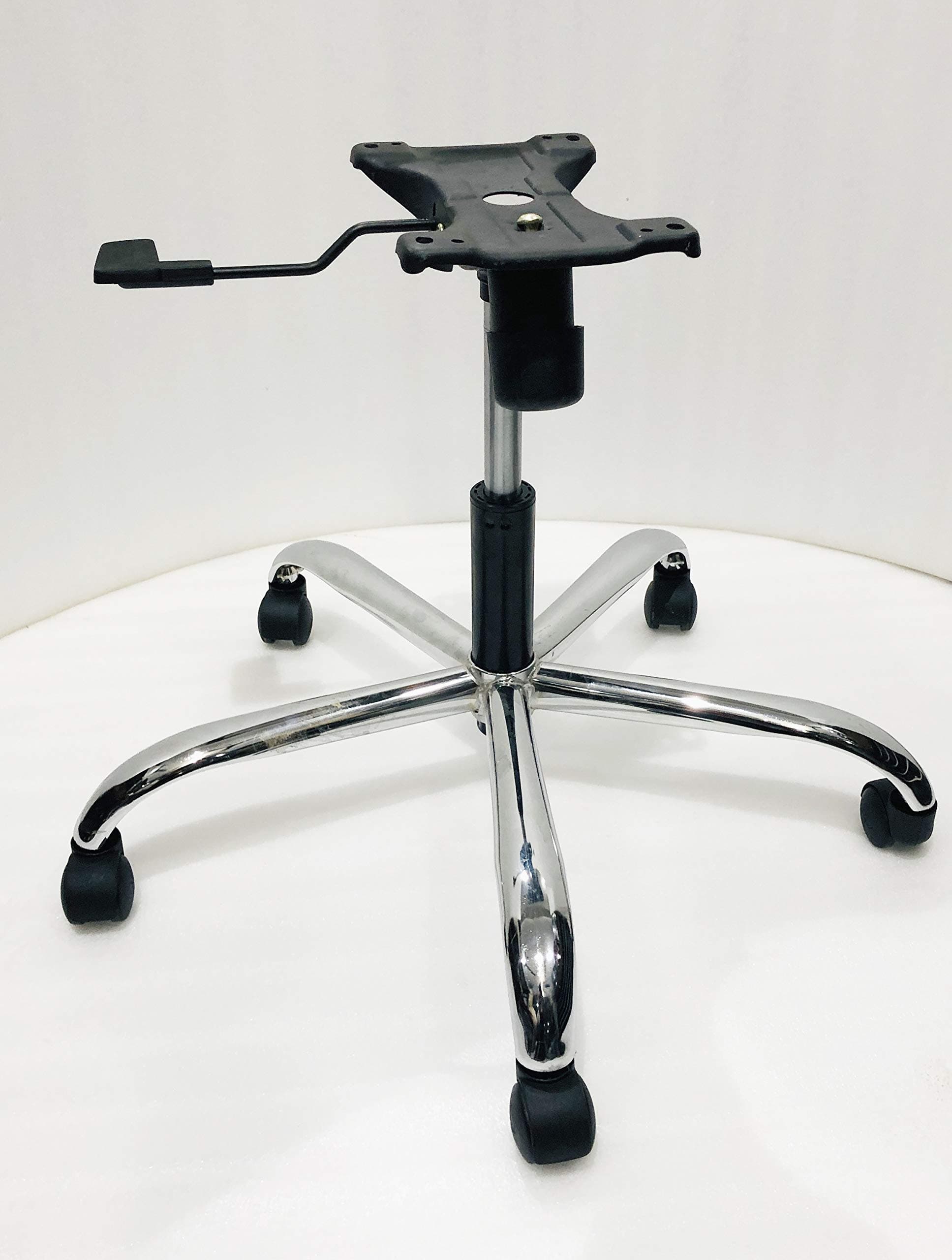 PP Chair REVOLVING Visitor Office Study Chair Steel Base with Black Wheels and 120 MM Power Hydraulic and Central Tilt Chair Plate
