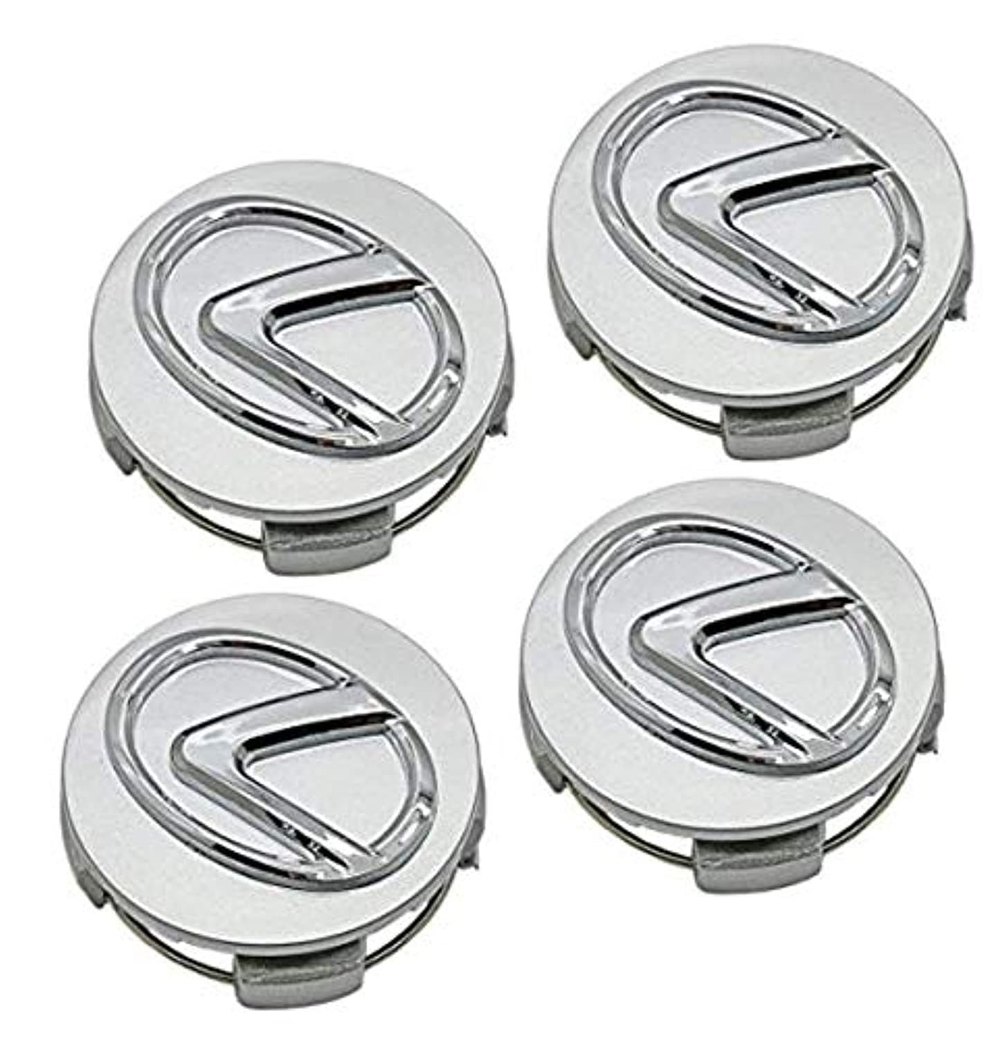 Lexus 62mm Silver Emblem Logo Badge Hub Wheel Rim Center Cap Set