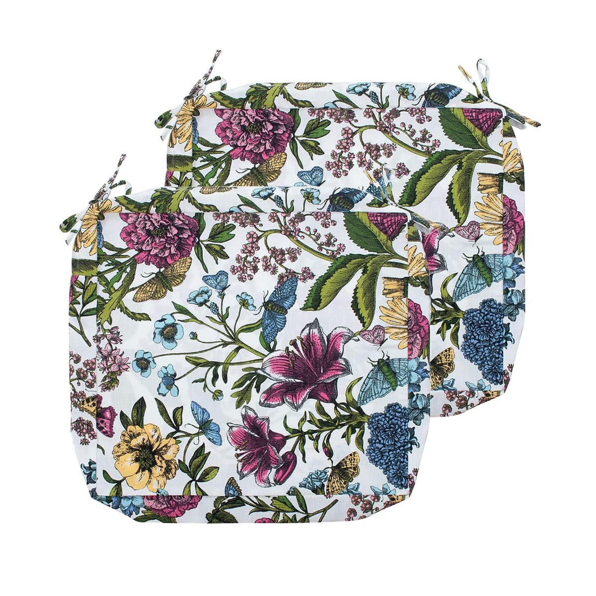 Waterproof Outdoor Cushion Covers 22 x 20 x 4 inch,Set of 2,Replacement Cushion Covers for Garden Patio Furniture Couch Chair Fade-Resistant Slipcover Only,No Insert(Butterfly Flower)