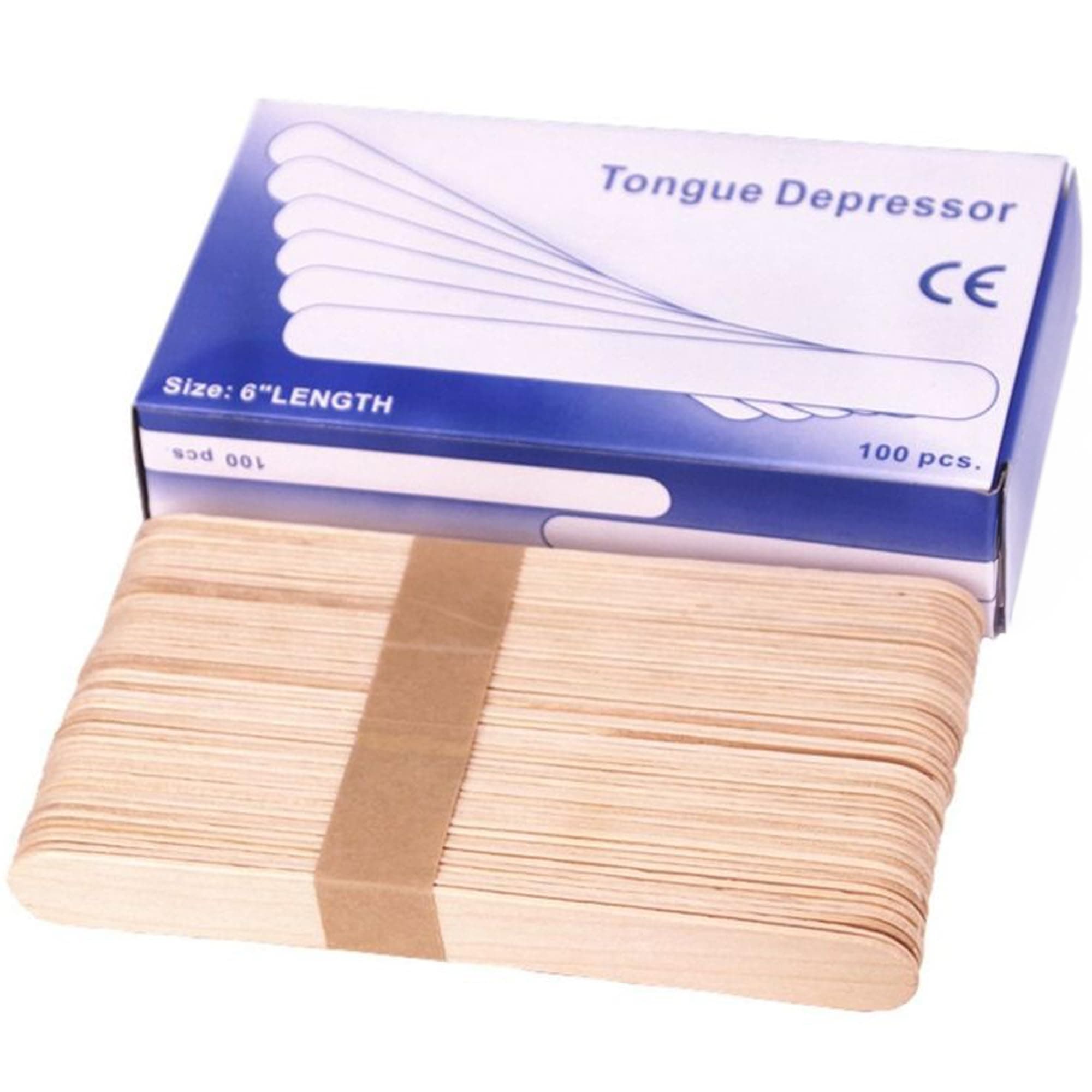 100 Pieces Wooden Waxing Sticks 6-Inc - Perfect for Hair Removal, Crafting, and More - 100% Natural Birch, Smooth & Durable