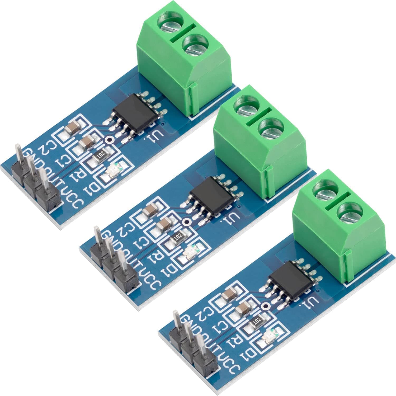 3 x ACS712 5A Range Current Sensor Measuring Module compatible with Arduino including E-Book!