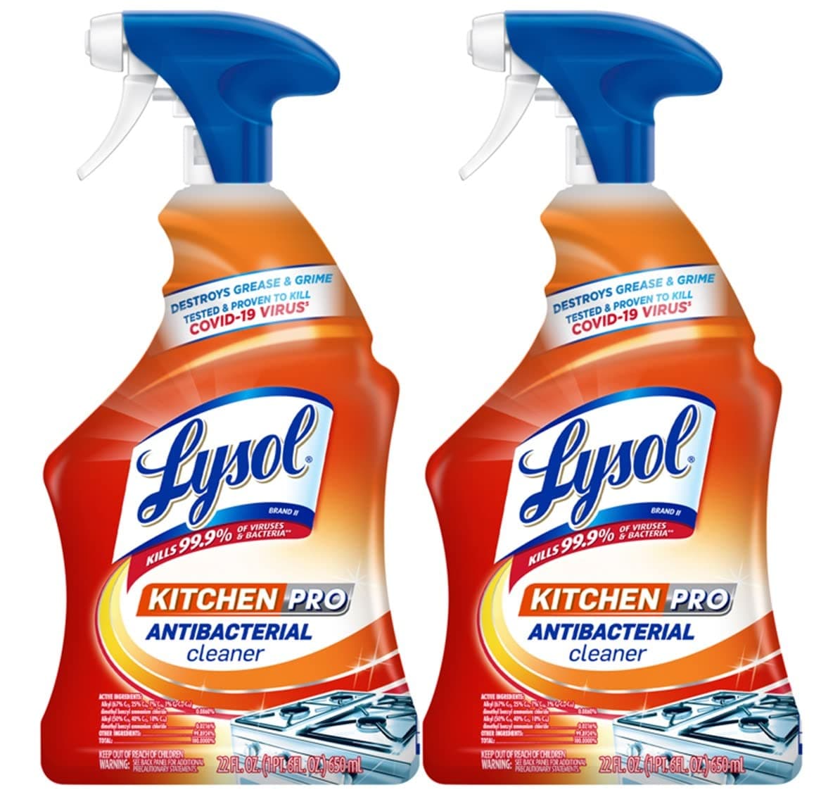 Kitchen Pro Antibacterial Cleaner Trigger, 22 Fl Oz (Pack of 2)