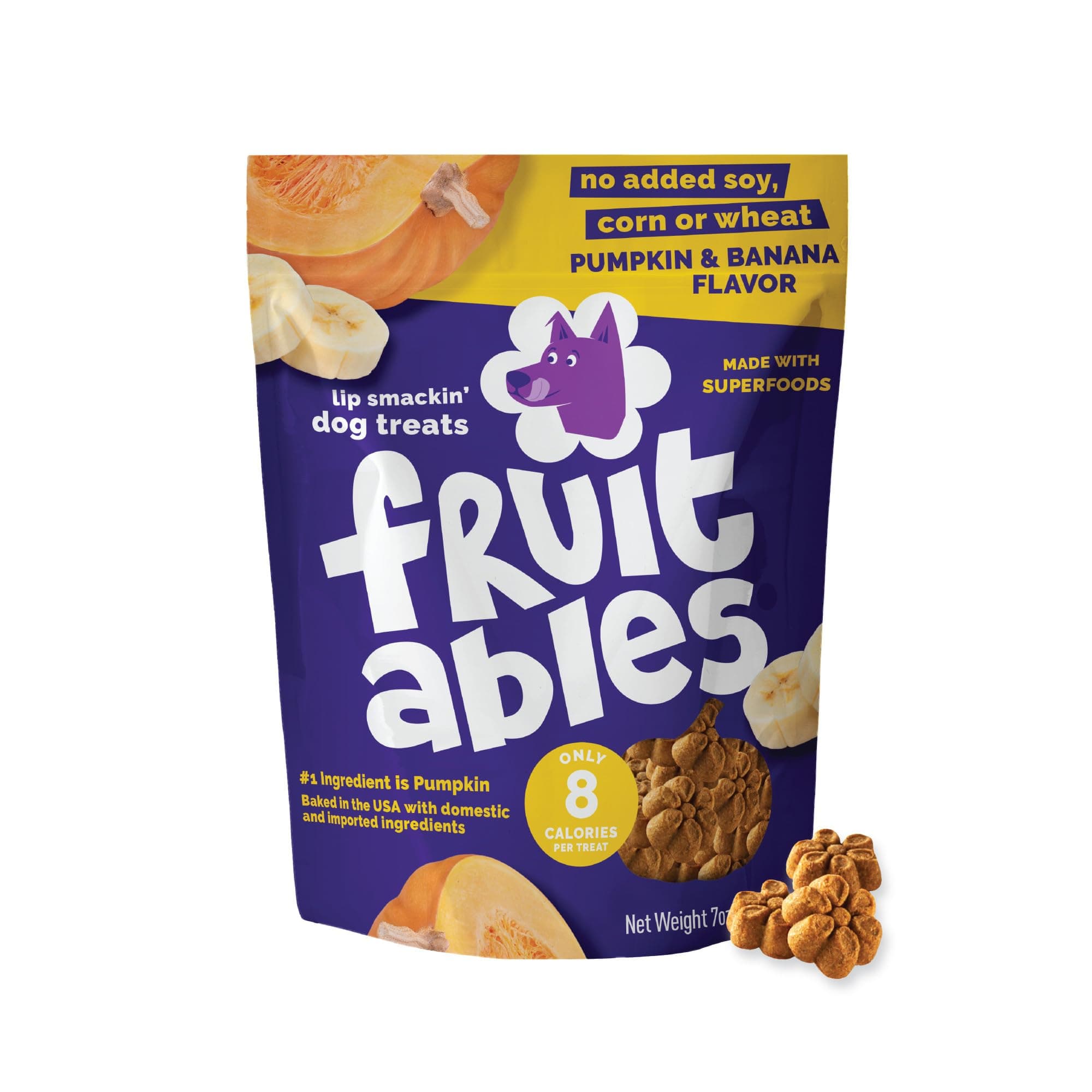 Fruitables Baked Dog Treats Pumpkin And Banana Flavor 198G