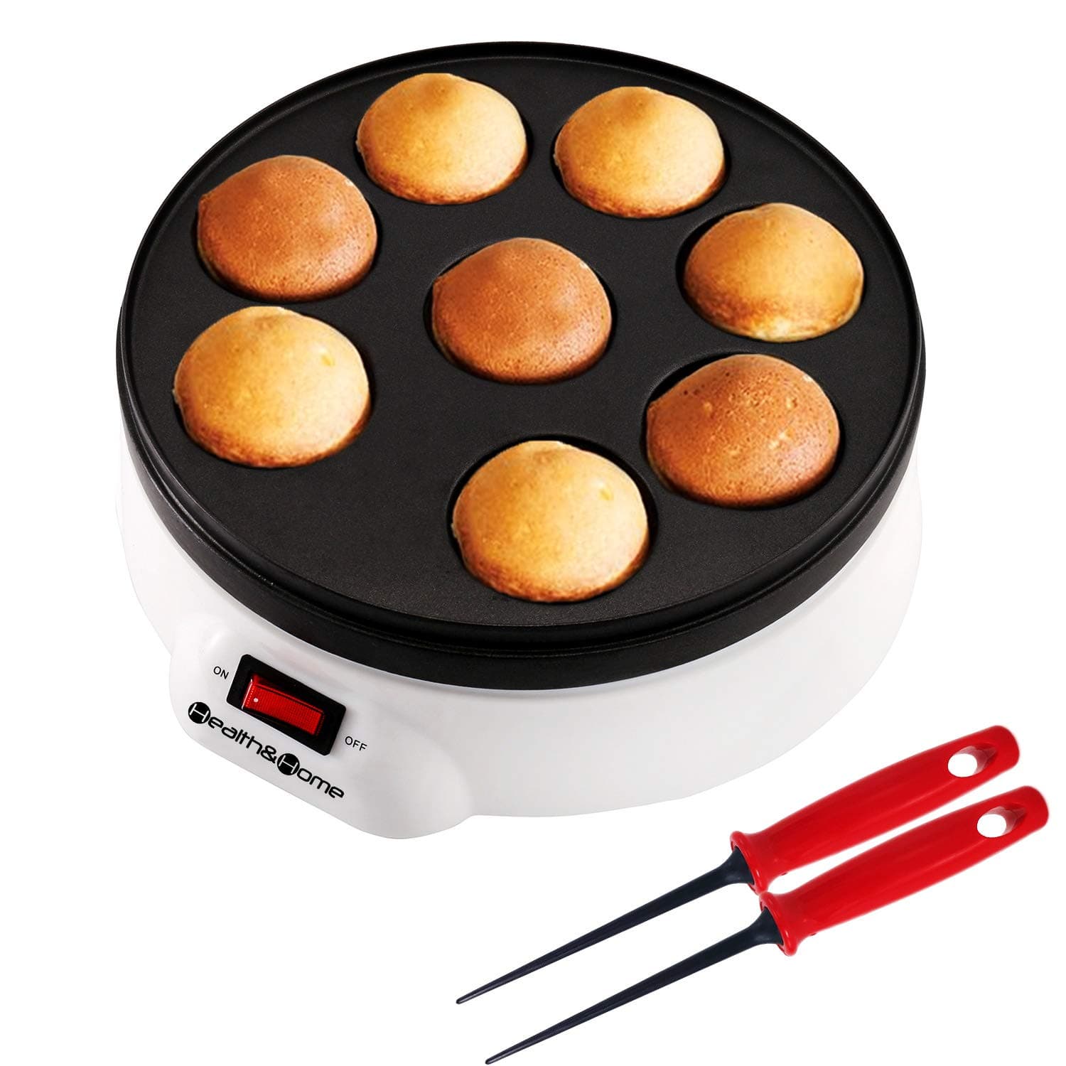 Electric Japanese Takoyaki Octopus Pan 8- Balls,Cake Pops Maker With Nonstick Coating,dessert,Maker Danish Aebleskiver and Ebelskiver Maker