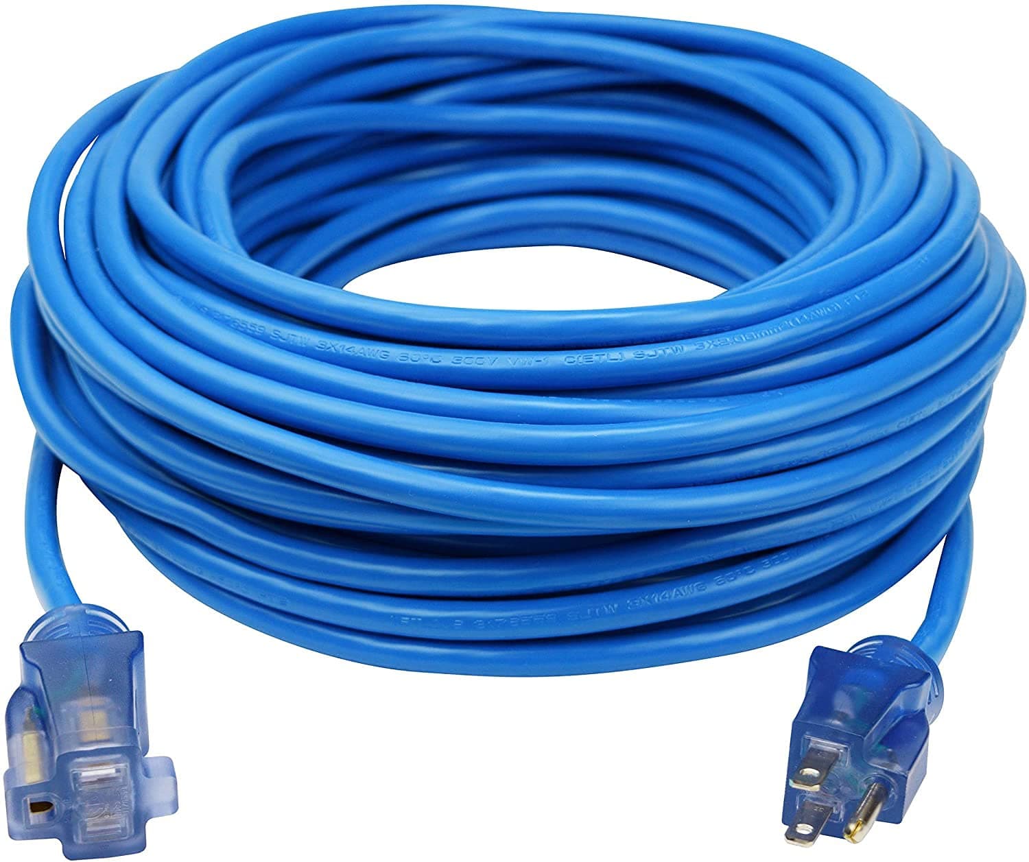 Clear Power 16 Gauge 3Prong Cords (16/3-3 Prong Grounded Plug, Blue, 100 ft)