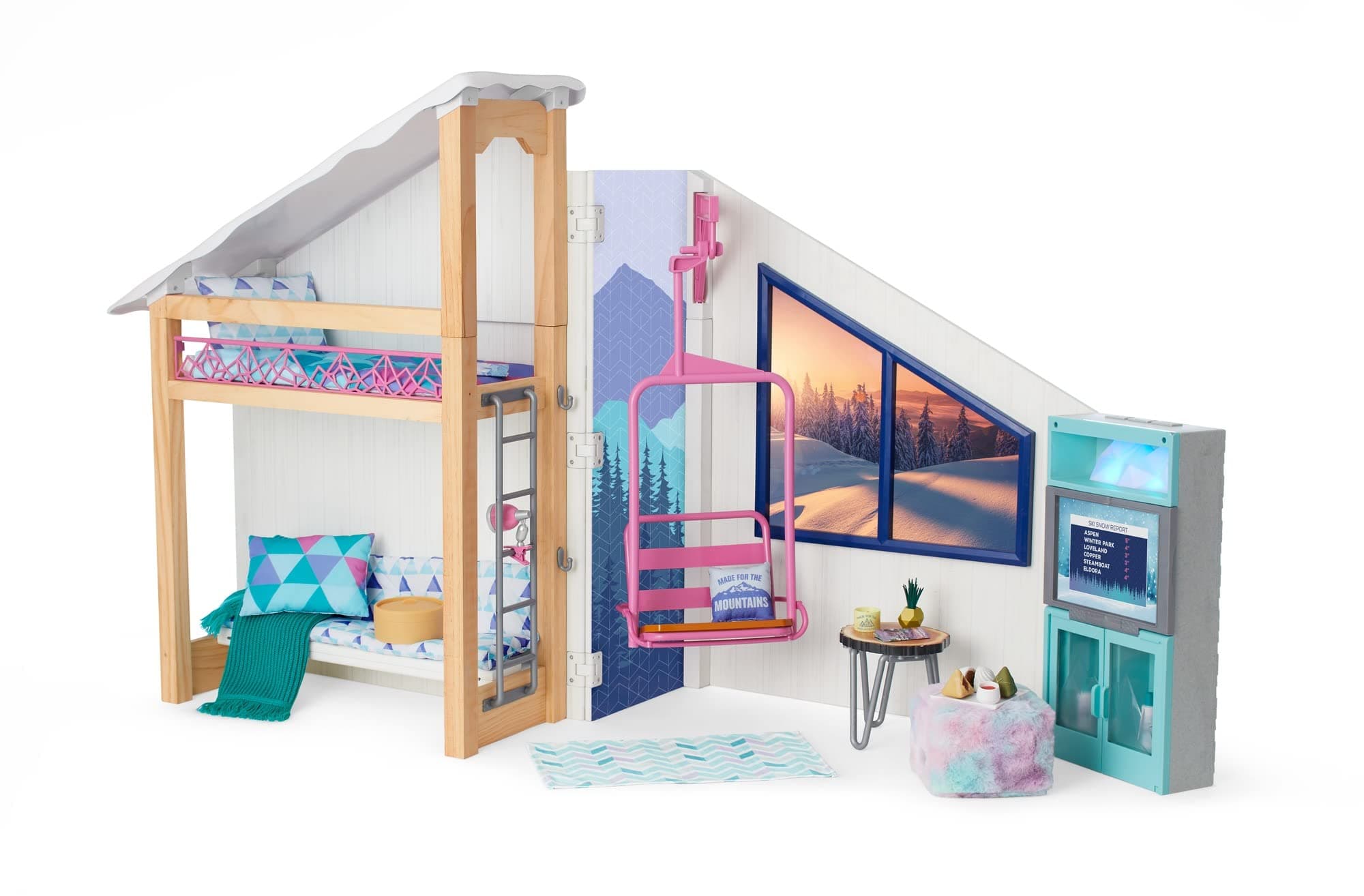 American Girl Corinne Tan Girl of the Year 2022 18-inch Doll Corinne & Gwynn's Bedroom Playset, For Ages 8+