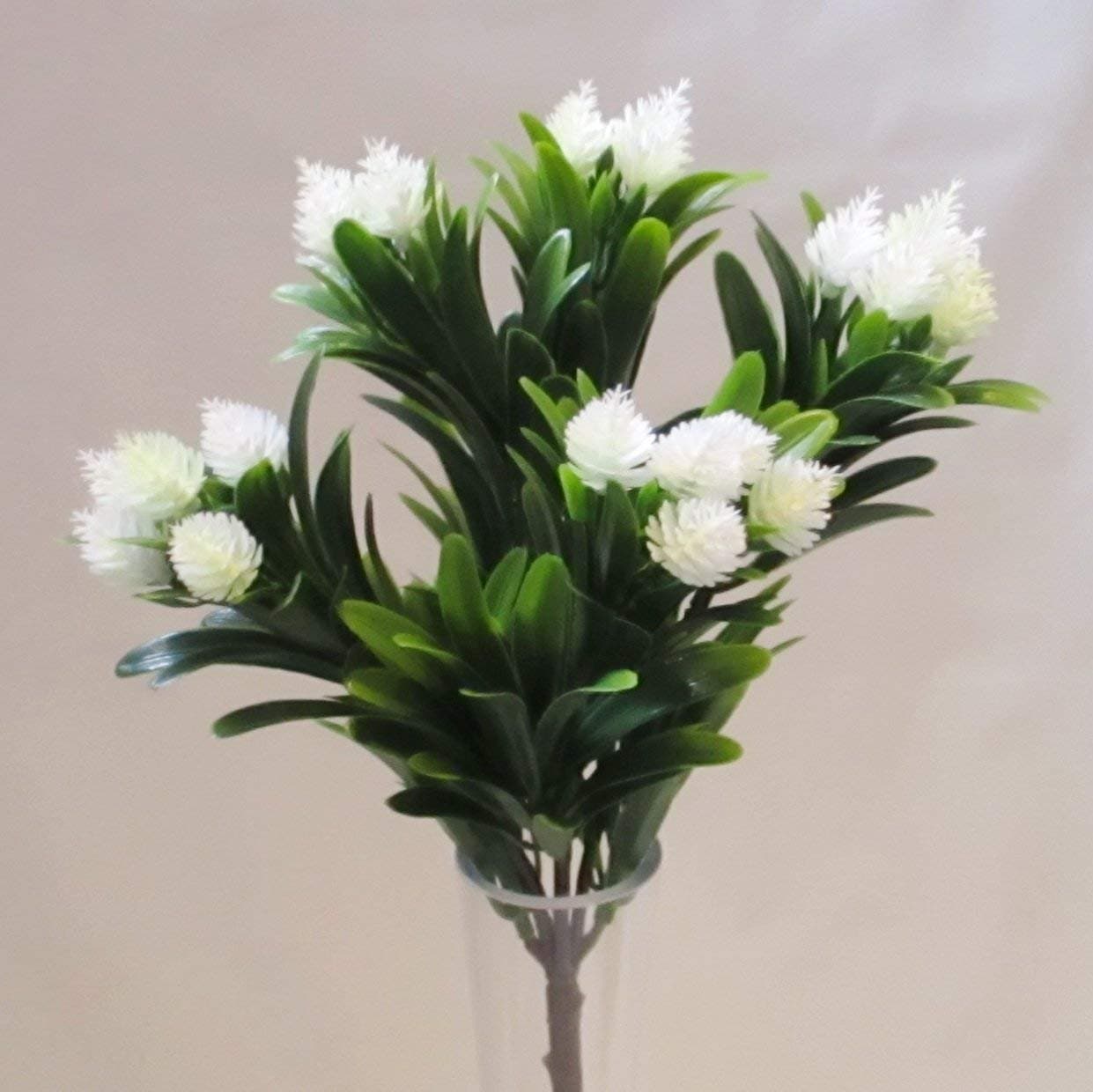 UKGD Artificial Cream Blossom Bush - 39 cm Tall