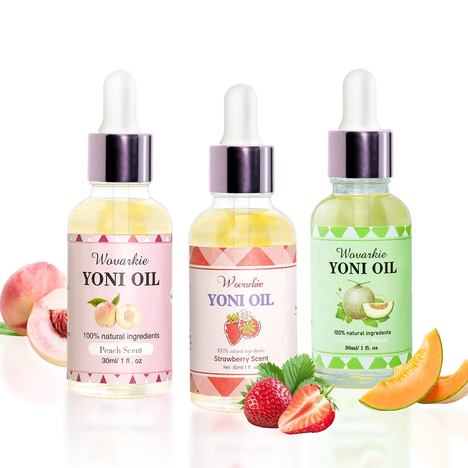 Yoni Oil for Women Set Of 3, 100% Natural Feminine Oil Deodorant for Women, Eliminates Odor and Ph Balanced, Feminine Serum Made with Pure Natural Essential Oils (1 fl oz/30 ml)