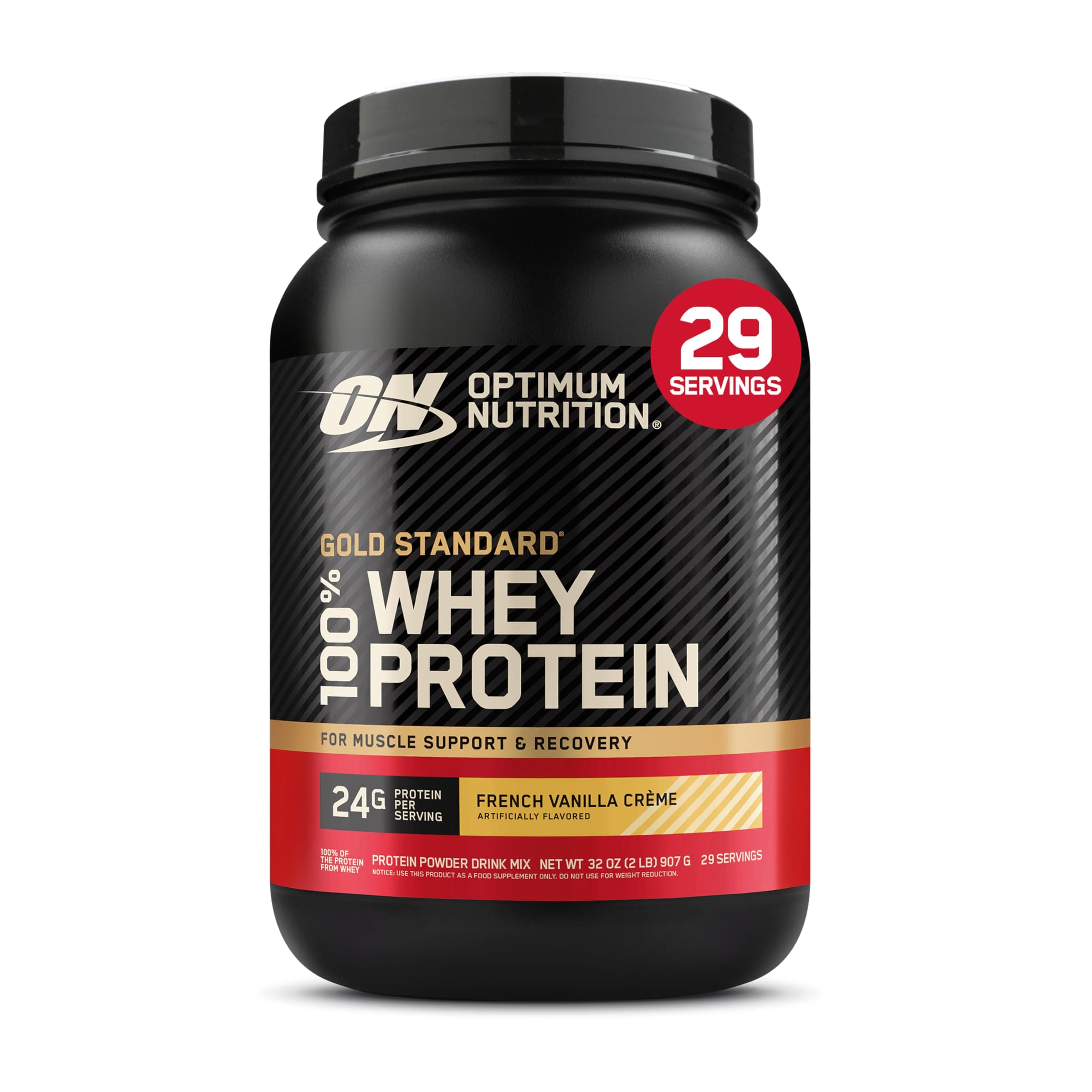 Optimum Nutrition Gold Standard 100% Whey Protein Powder, French Vanilla Creme, 2 Pound (Packaging May Vary)