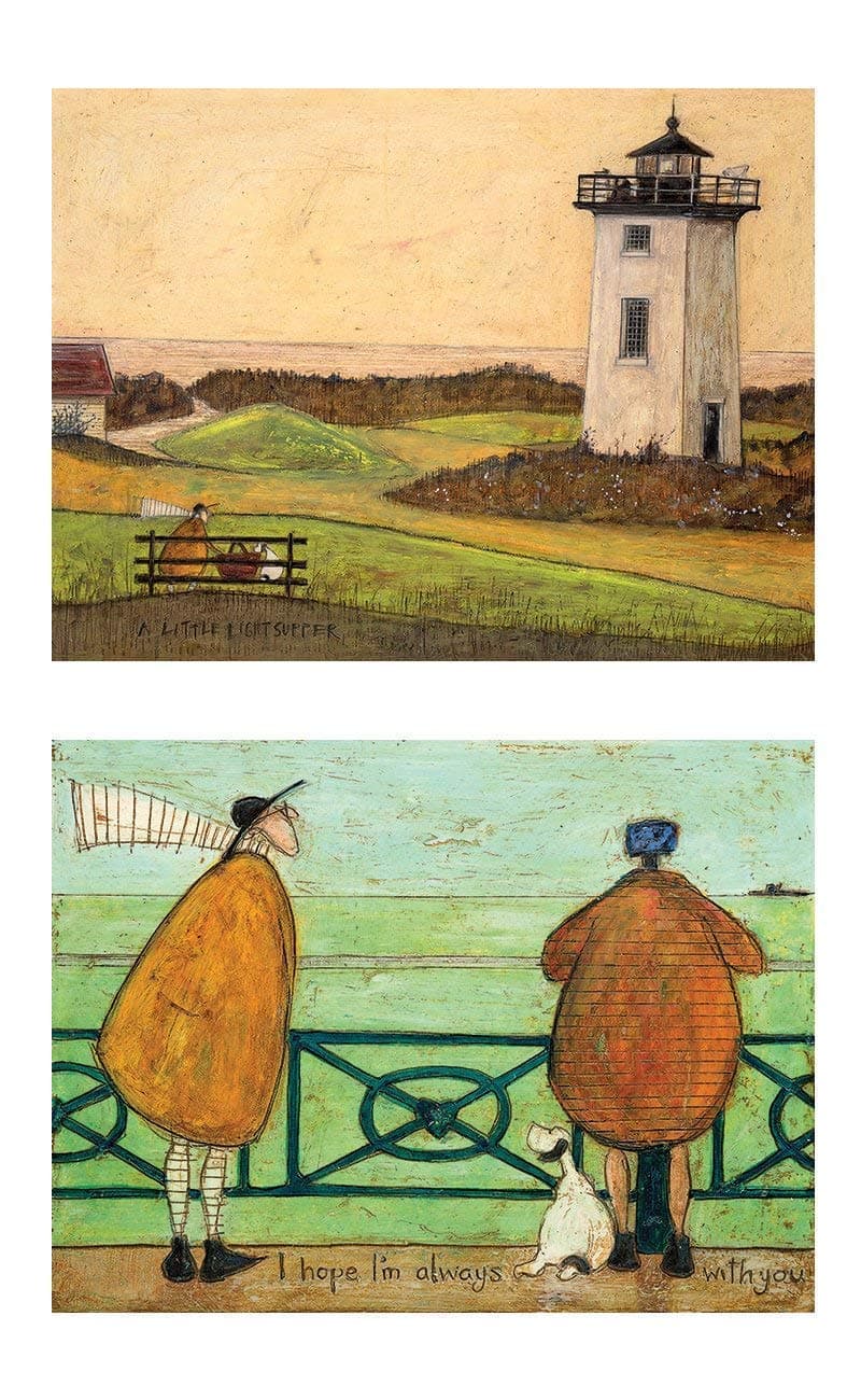 Lighthouse Scene and Hove Seafront - 2 Canvas Prints by Sam Toft