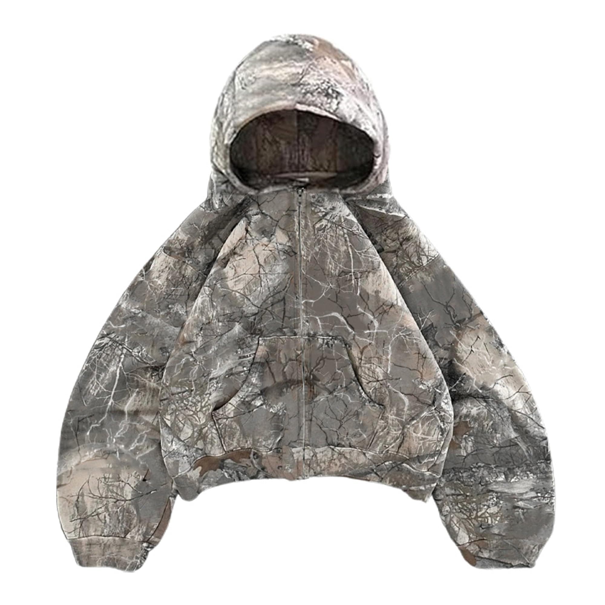 Zip up Camo Hoodie Y2k Oversized Graphic Hoodies Emo Clothes Vintage 2000s Sweatshirts Grunge Jacket Streetwear