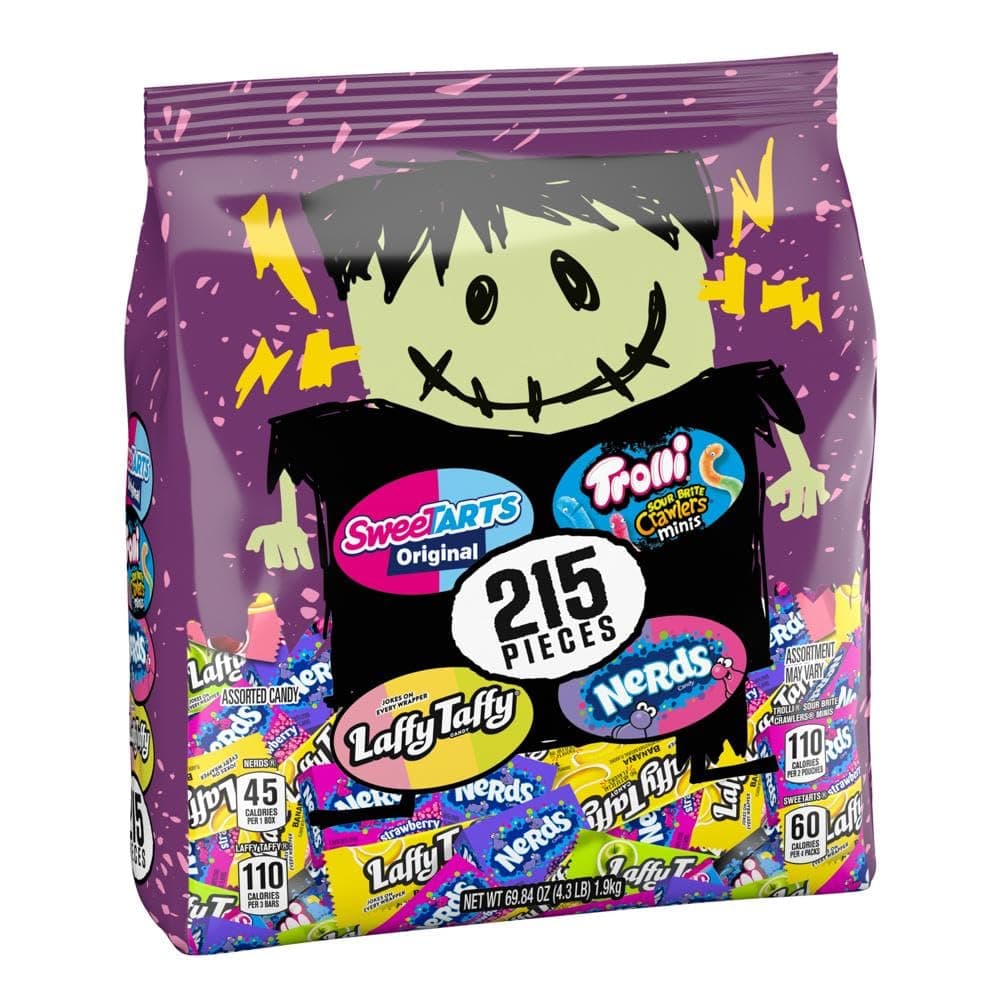 SweeTARTS Assorted Halloween Trick or Treat Candy, Franken Favorite Mix, 215ct Bag