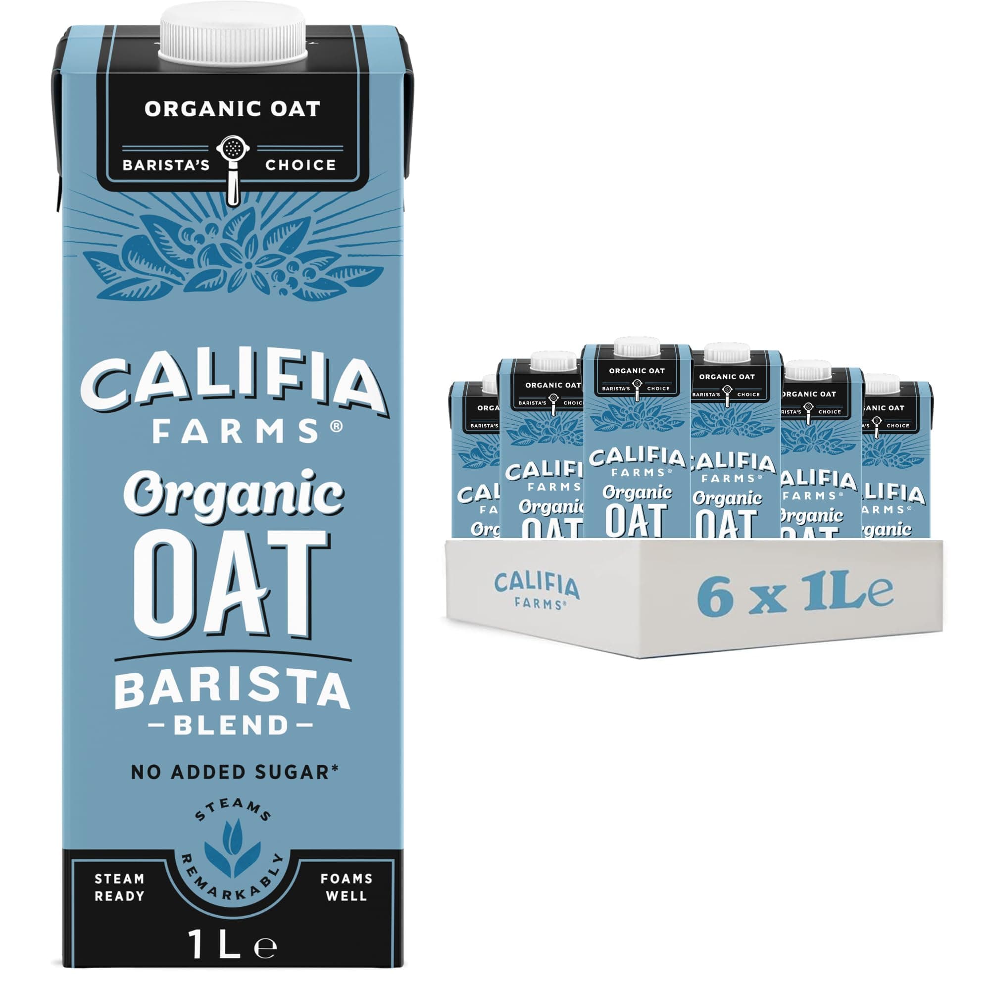 Organic Oat Barista Blend - Lactose Free, Dairy Free, No Added Sugar, Vegan, Plant Based Drink (6 x 1L)