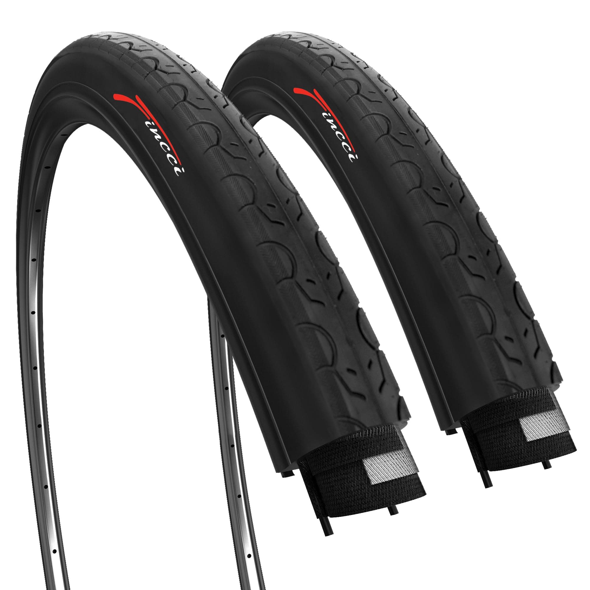 Fincci Pair Foldable 26 x 1.25 Bike - Slick 26 inch Bike Tyre - Tyres 32-559 with Steel Bead 30 TPI for Road, Cycle, Hybrid Bicycles - Appropriate for Cycling in City and Riding out of Town