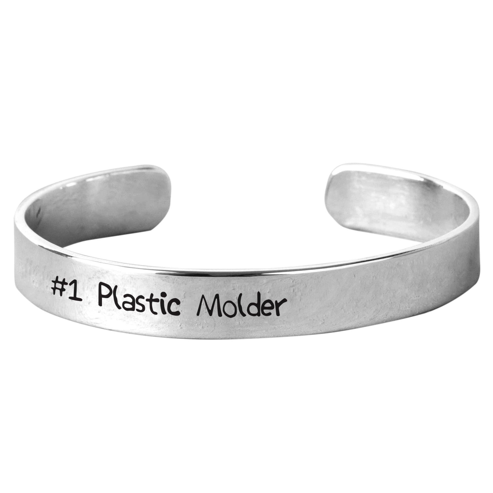 NanaTheNoodle #1 Plastic Molder - Unisex Hand-Stamped Aluminium Bracelet