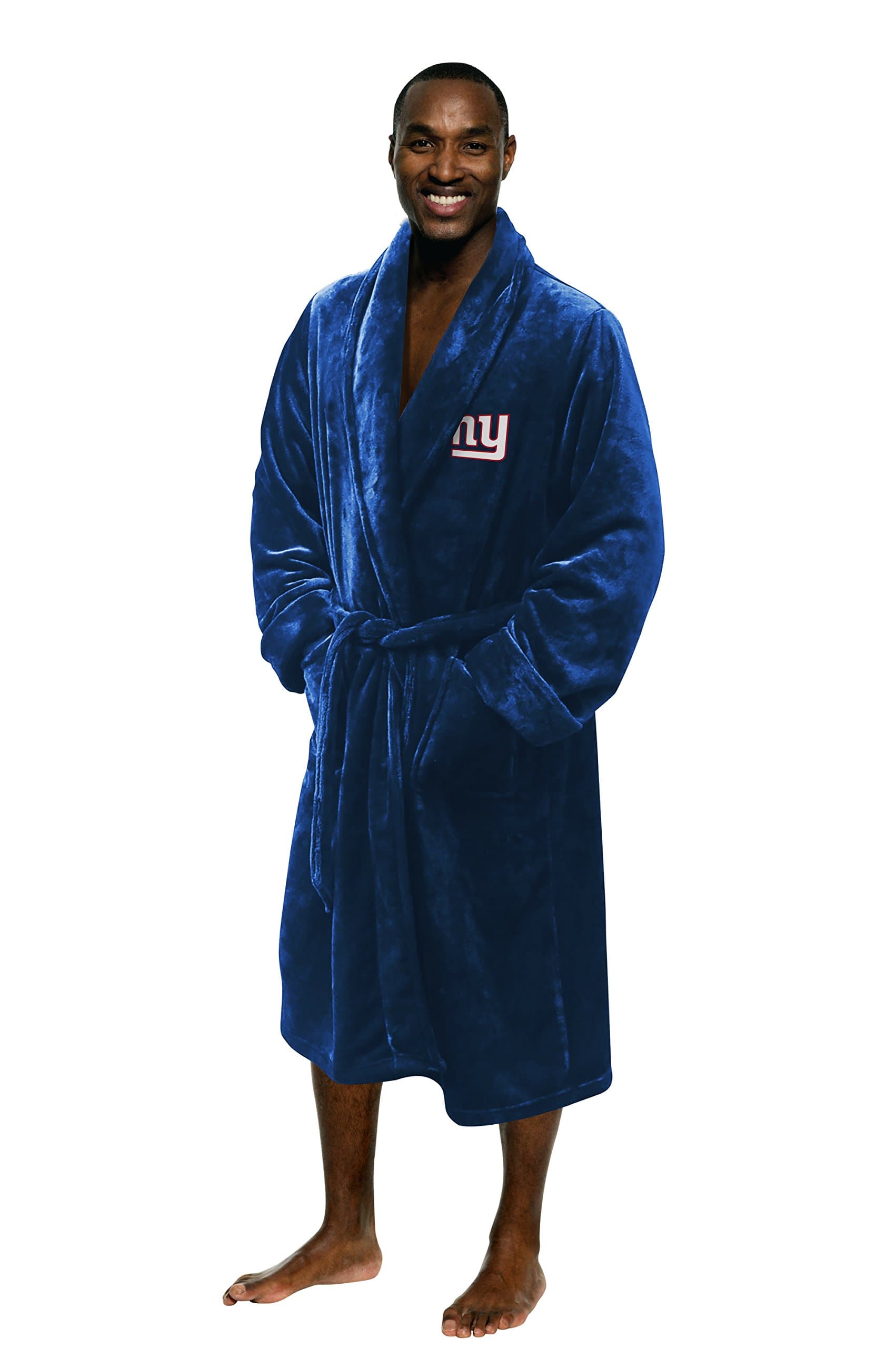 NFL New York Giants Men's Bathrobe, 26" x 47", Blue