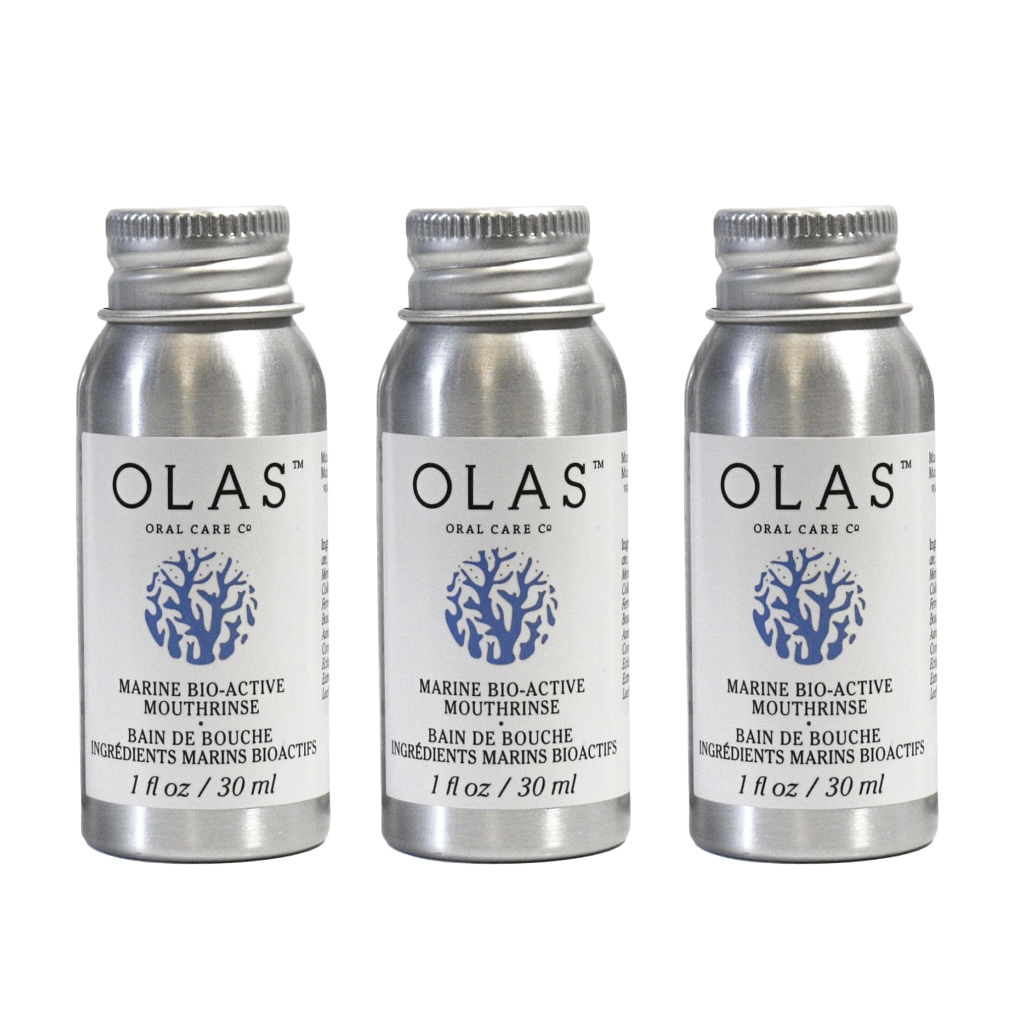 Alcohol Free Mouthwash & Oral Rinse - Marine Bio-Active Mouth Rinse with Essential Oils & Antioxidants for a Healthy Oral Microbiome - Fluoride Free Natural Mouthwash (3 Count, 1 Fl Oz Each)