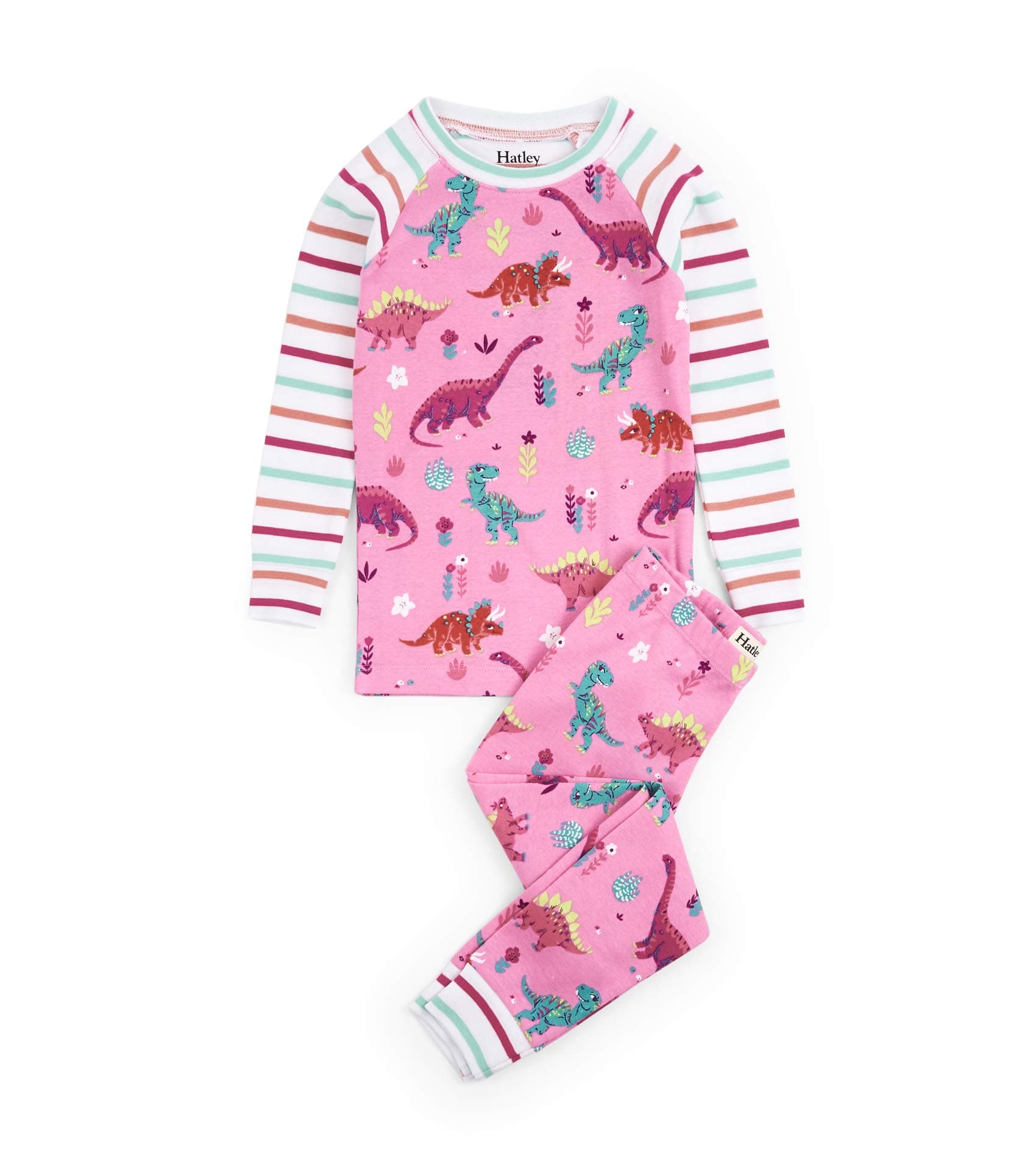 Girl's Organic Cotton Long Sleeve Printed Pyjama Sets