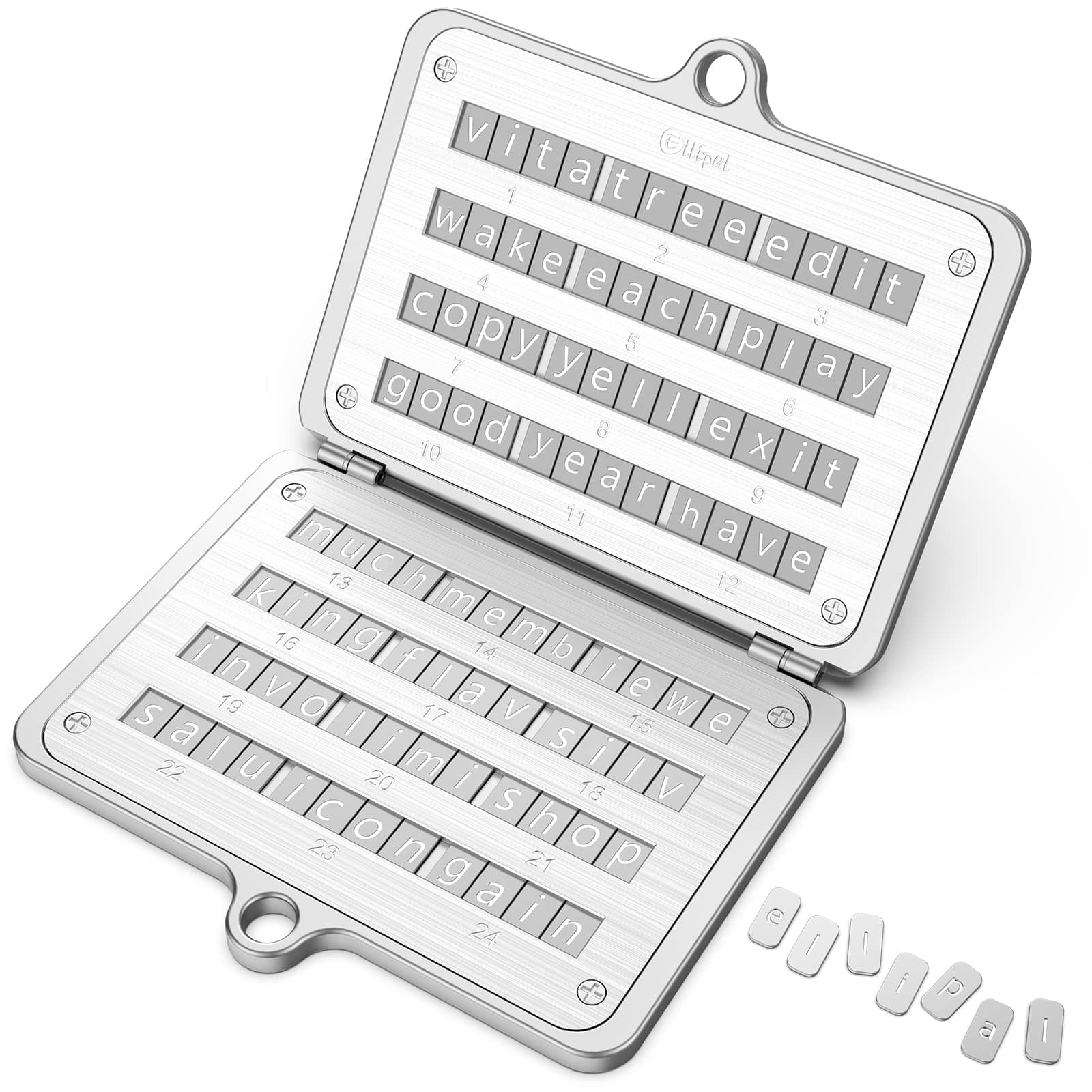 Crypto Seed Phrase Storage, 316 Stainless Steel Metal Seed Phrase Storage with Lock Hole, 24 Words Seed Phrase Backup Storage, Compatible with BIP39 Hardware Wallets (Ellipal, Ledger, Trezor)
