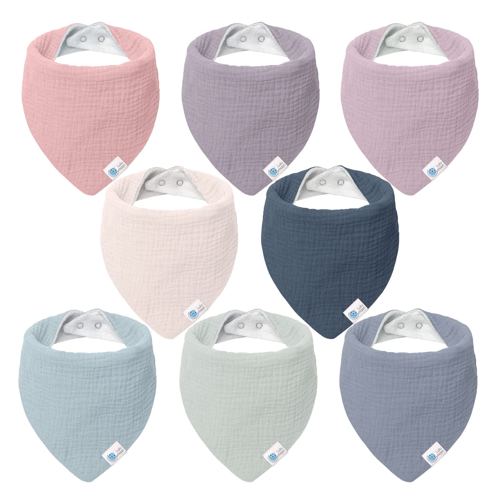 lulumoonMuslin Baby Bibs 100% Cotton Baby Bandana Drool Bibs for Teething and Drooling
