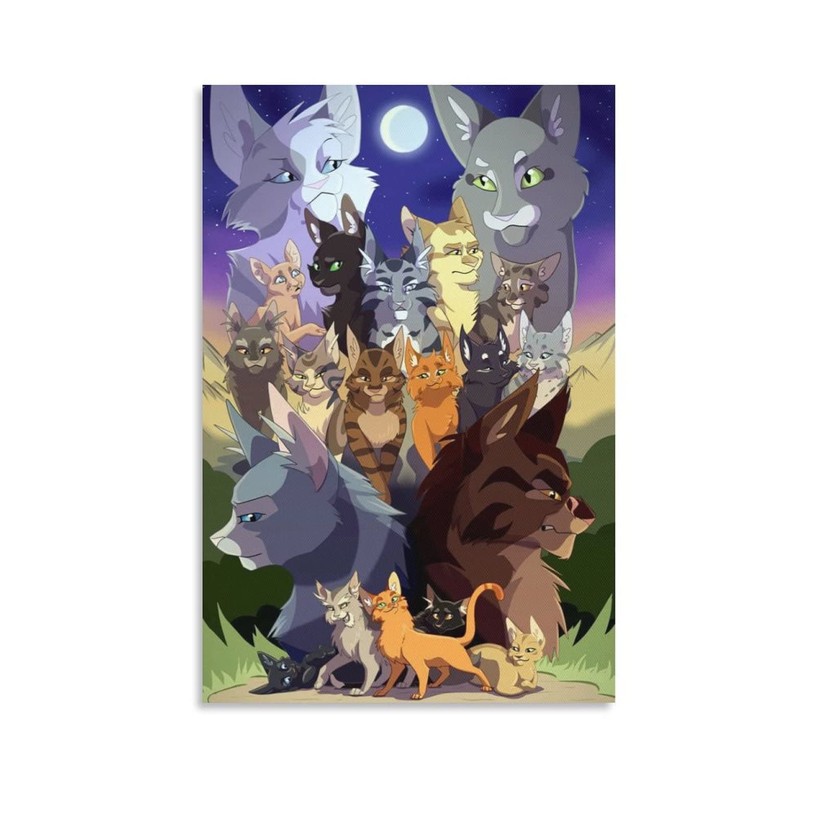 XIAOQIU Warriors Cats Posters Canvas Wall Art Poster Decorative Modern Home Print Picture Artworks Posters 12x18inch(30x45cm)