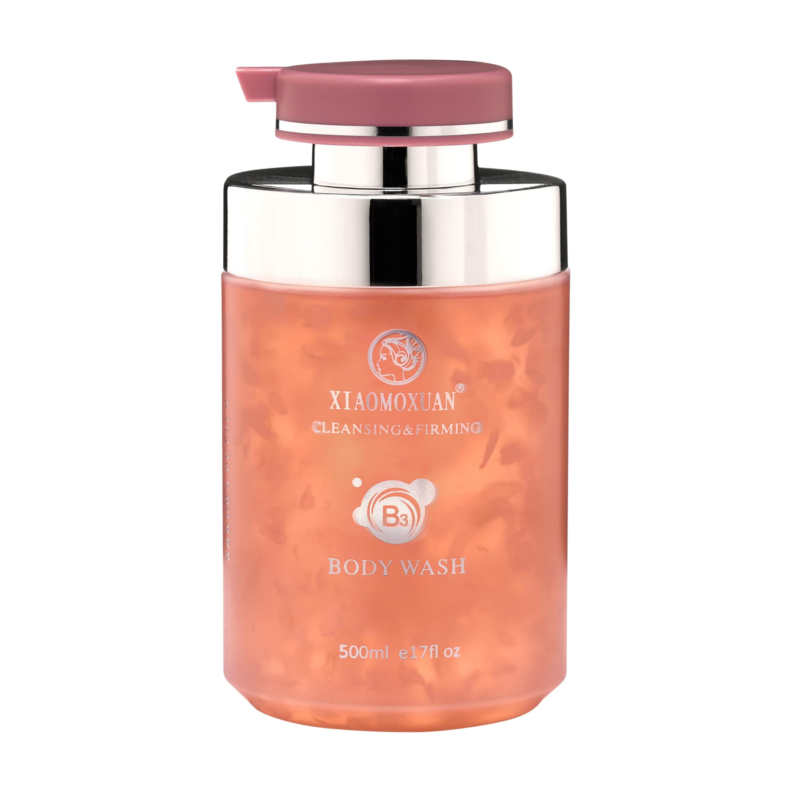 Vitamin B3 Body Wash for Extra-Dry Skin - Jasmine and Sakura Body-Wash for Hyperpigmentation - Wrinkle-Smoothing, Cleansing and Firming Skin-Care Moisturizer with Pump for Women and Men