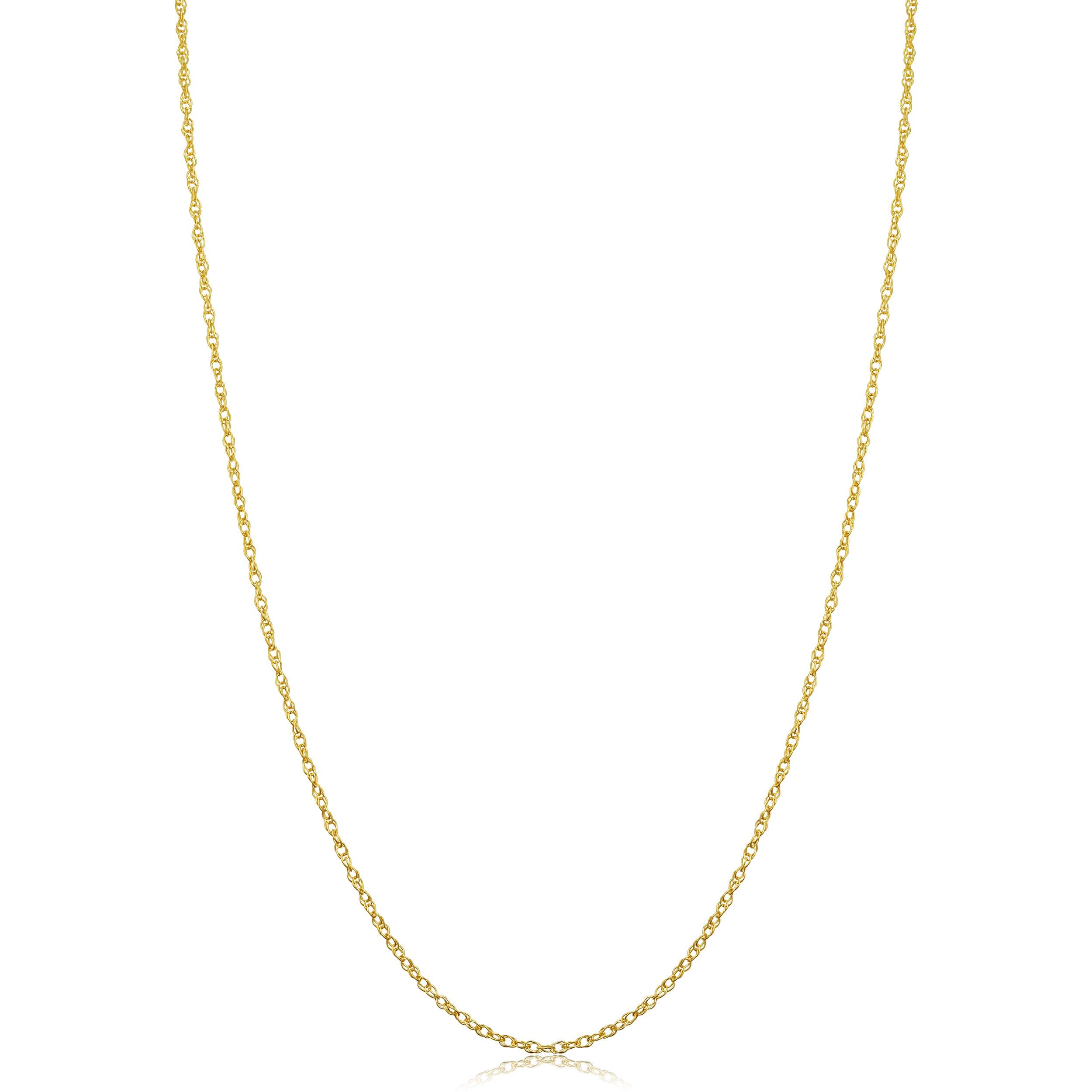 Kooljewelry リアル14Kイエローゴールドロープチェーンペンダントネックレス レディース (0.7mm 0.9mm 1mm 1.3mm 1.5mm), 18 inch, Yellow Gold, 宝石なし