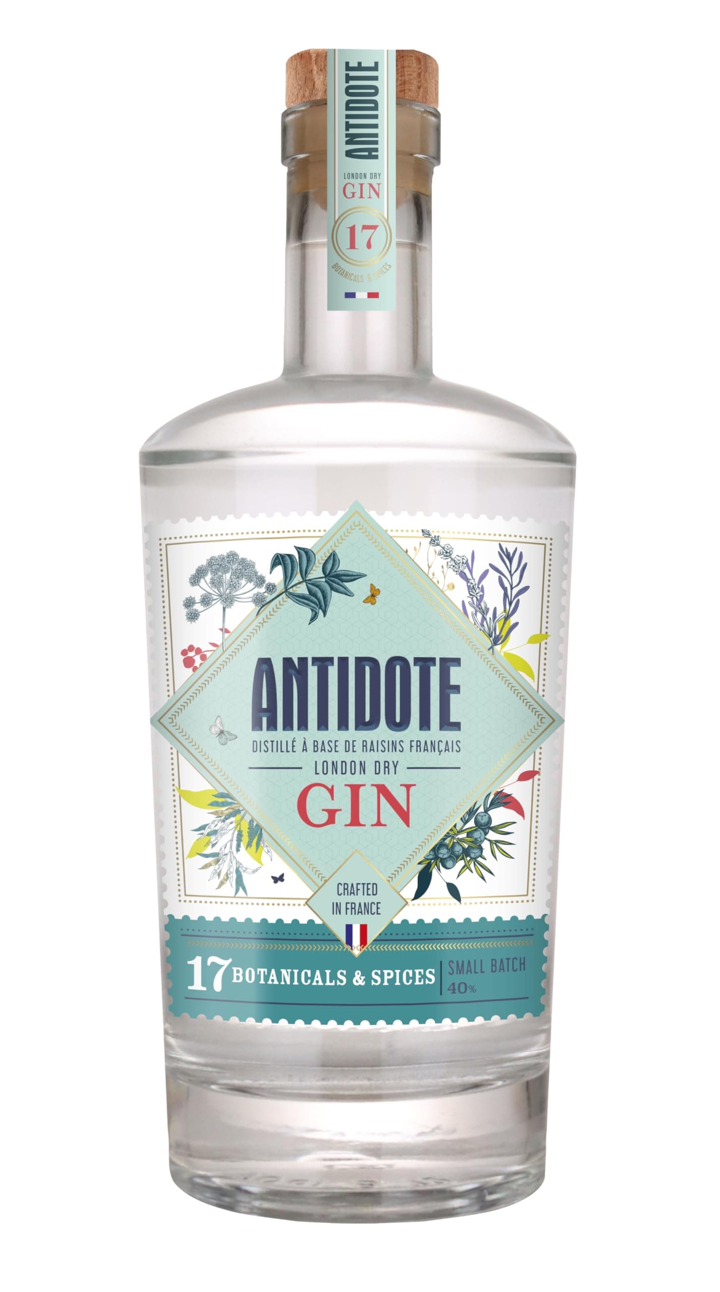 Antidote - Gin Original - Premium quality - Made from French grapes - 17 aromatic botanicals, 5 distillations - 40% (1 x 0.70 L)