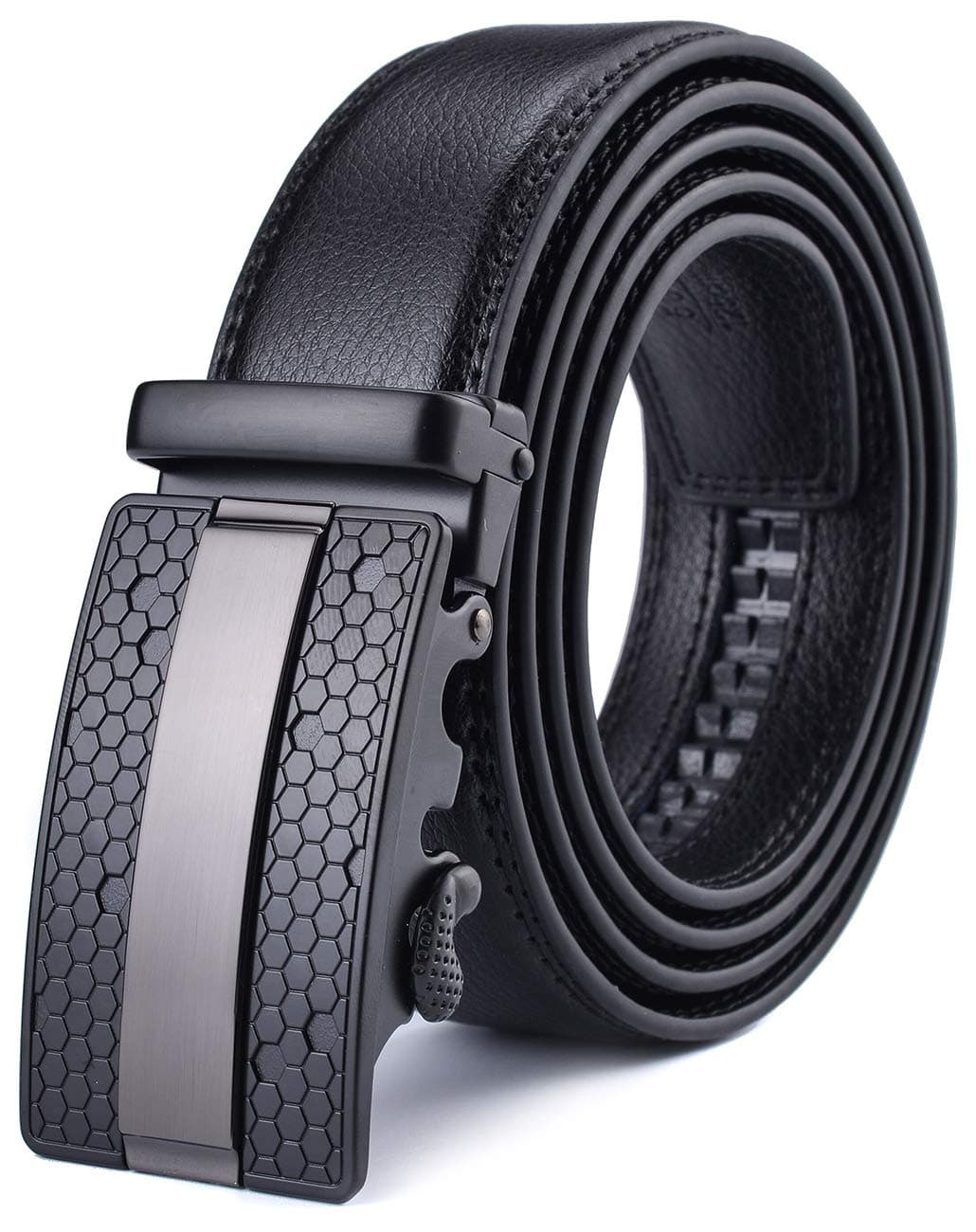 X XHtangMen's Adjustable Leather Ratchet Belt Automatic Buckle