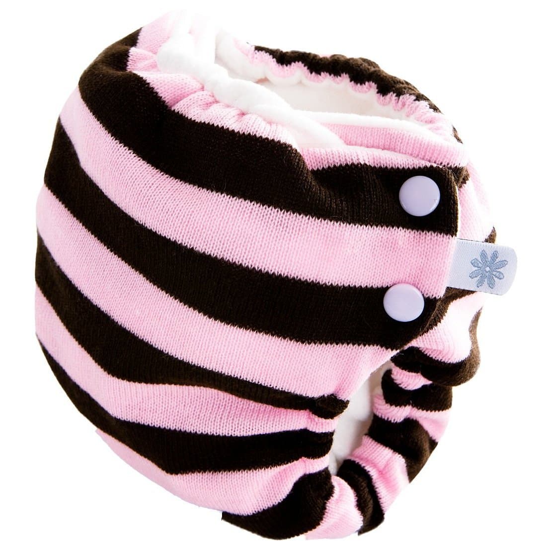 Ecobubs Wool-Blend Diapers From New Zealand - Petal Pink/Chocolate Medium 11-25lbs