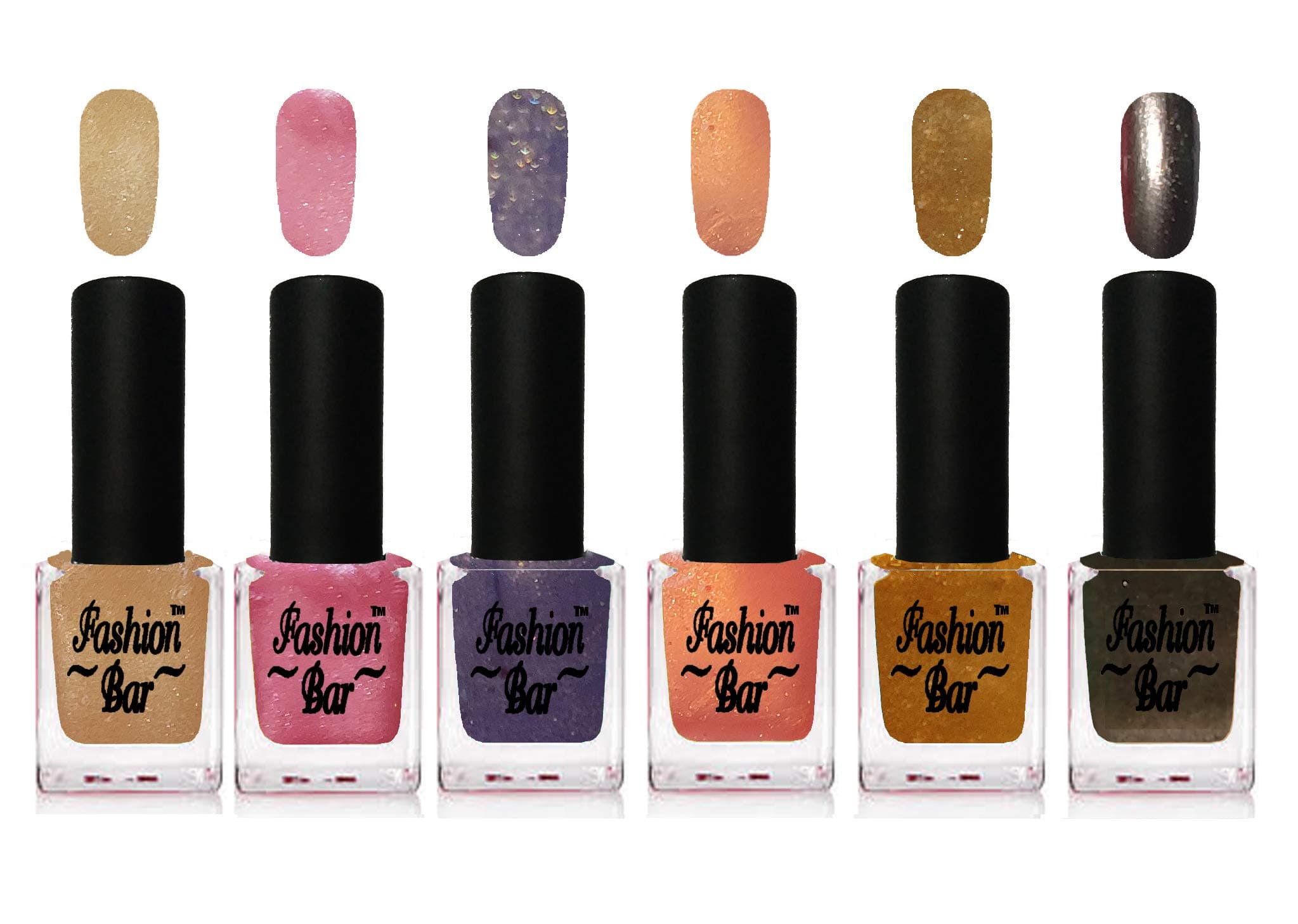 Fashion Bar HD Metallic Shine Nail Polish Combo Pack of 6, FBG 4