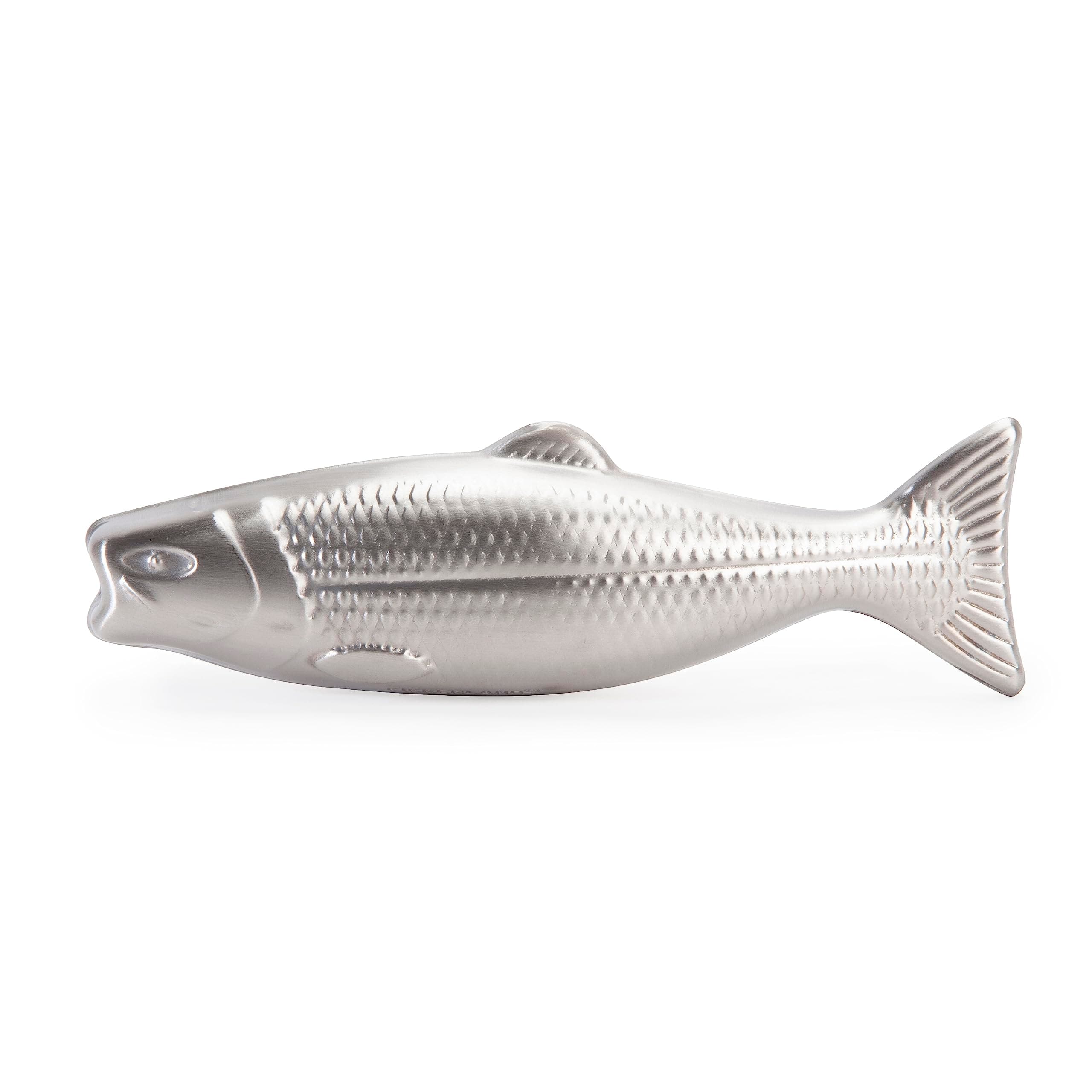 Kikkerland Fish Magic Soap, stainless steel, Silver, 12.7 x 3.2 x 4.1 cm
