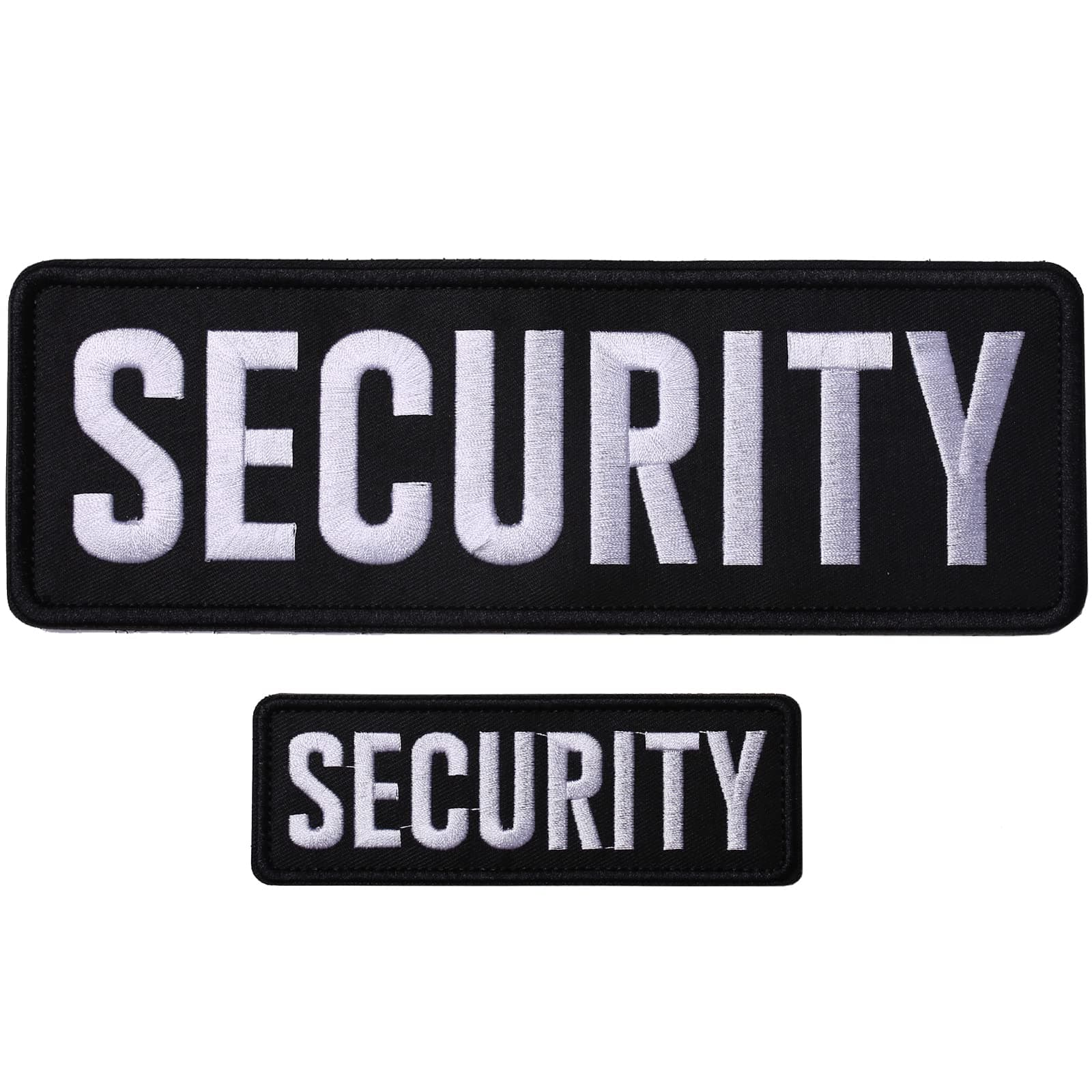 GYGYL 2 Pack Black Security Patch with Hook and Loop, for Police Vest Jacket Back Panel (1Pcs Small and 1Pcs Large )