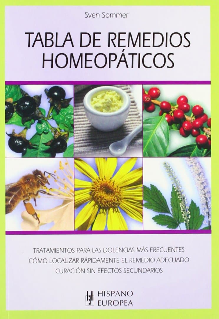Editorial Hispano Europea, S.A. Tabla de remedios homeopáticos
