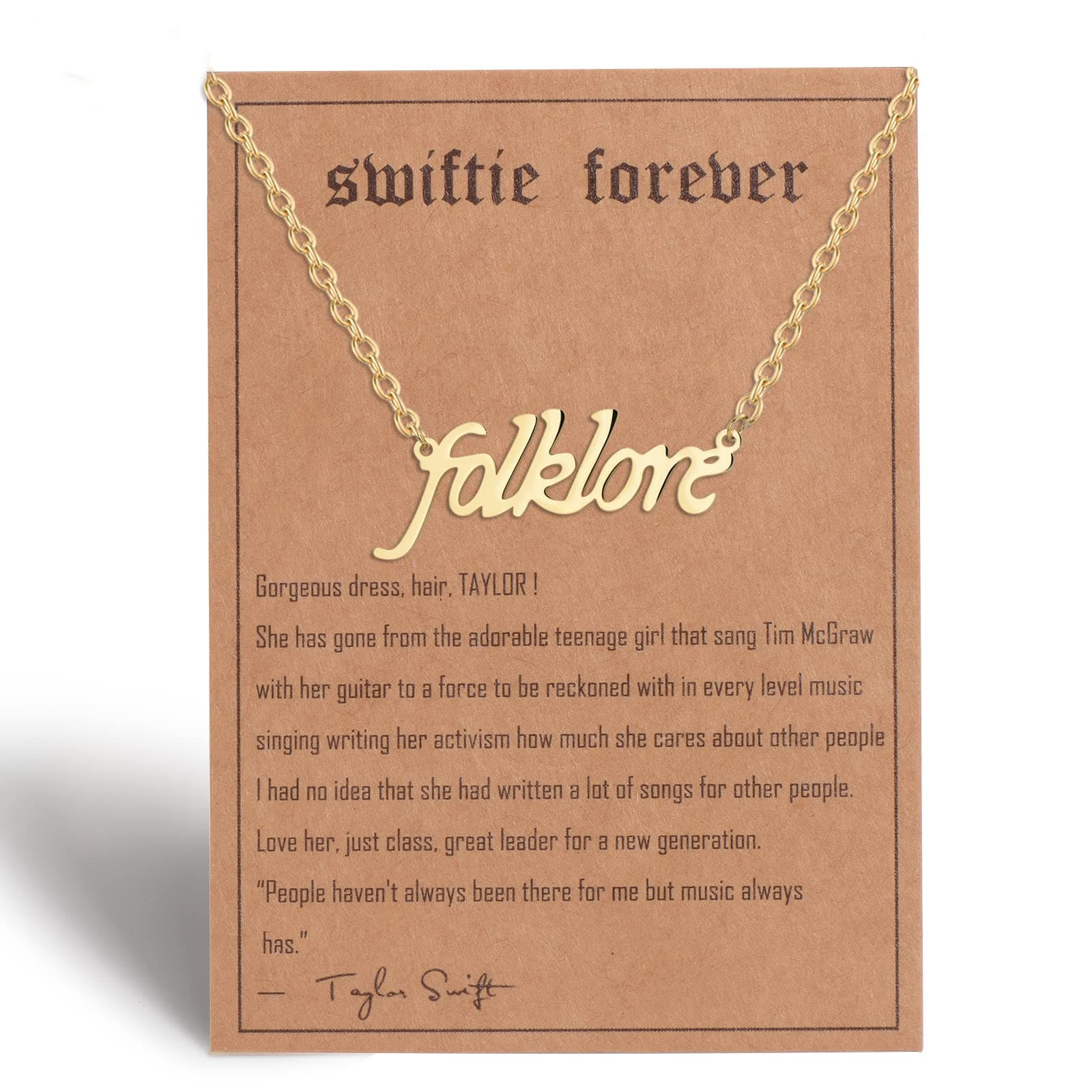 NONTAITS Inspired Necklace for Women, SWIFTIE Outfit Jewelry - Folklore Lover Reputation 1989 Red Speak Now Fearless Necklace For Eras Music