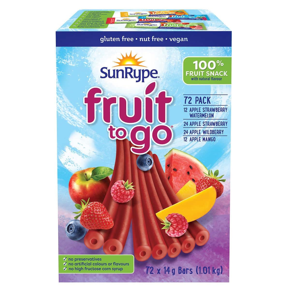 Fruit to Go (72ct) 14g (0.49 oz.) Snacks, Variety Pack (Imported from Canada)