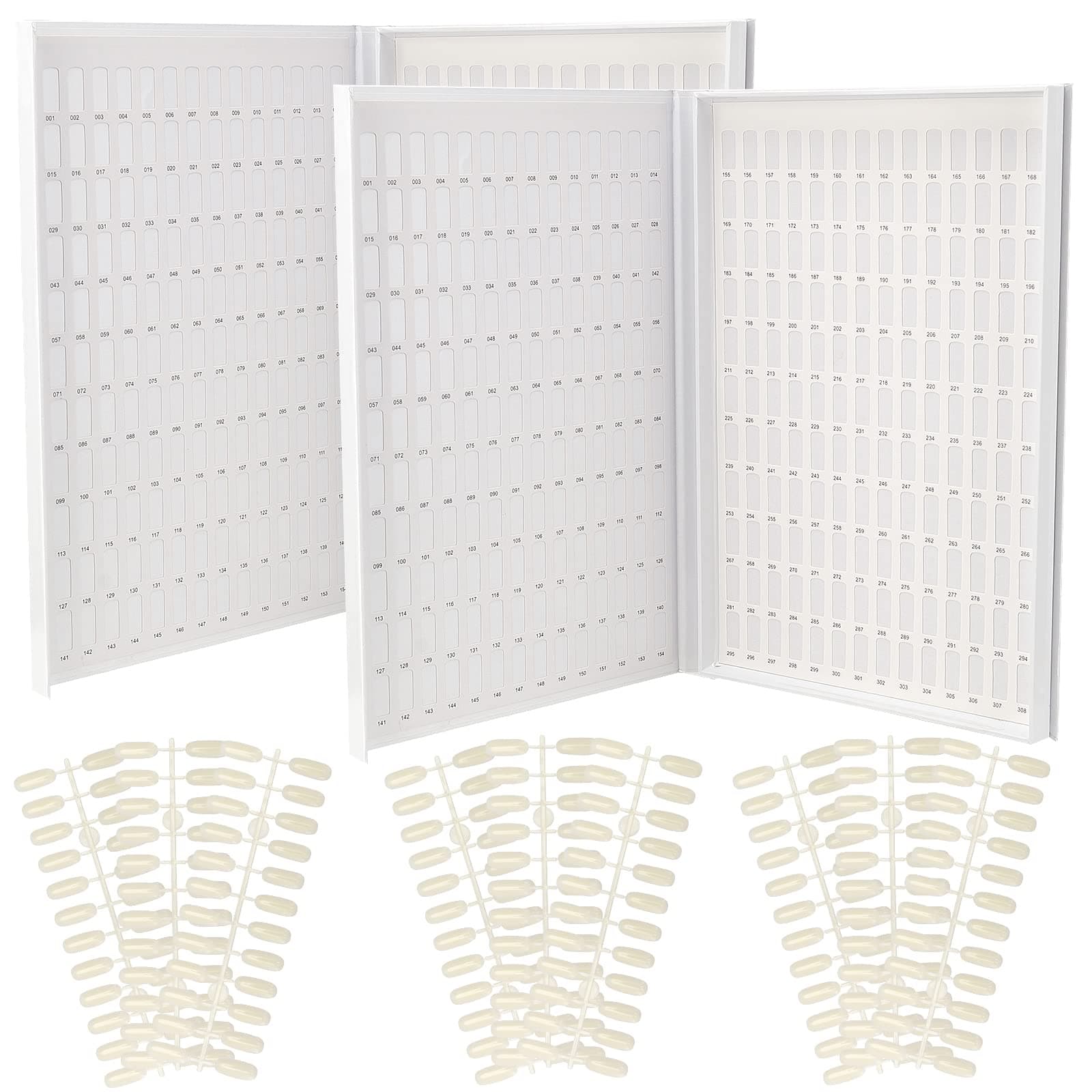 PINGEUI 2 Pack 308 Colors Nail Display Book, Nail Gel Polish Display Chart with 720 Nail Tips, Nail Polish Sample Display Book for Nail Salon and Nail Painting Practice, No Need Glue