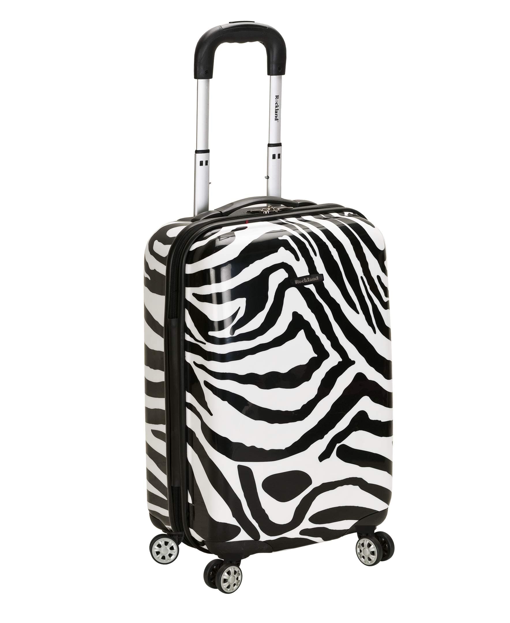 Rockland Safari Hardside Spinner Wheel Luggage, Zebra, Carry-On 20-Inch, Zebra, Carry-On 20", Melbourne Hardside Expandable Spinner Wheel Luggage