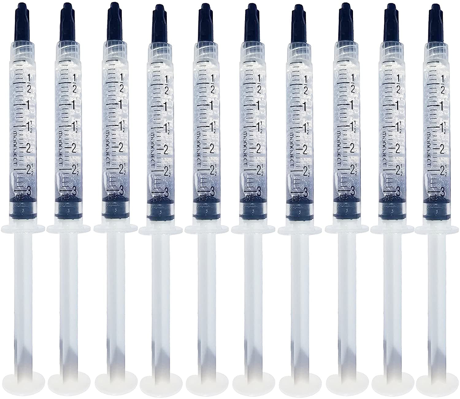 Bright White Smiles - Teeth Whitening Gel Refill Kit - 10 Tubes 44% Carbamide Peroxide Tooth Whitener Formula