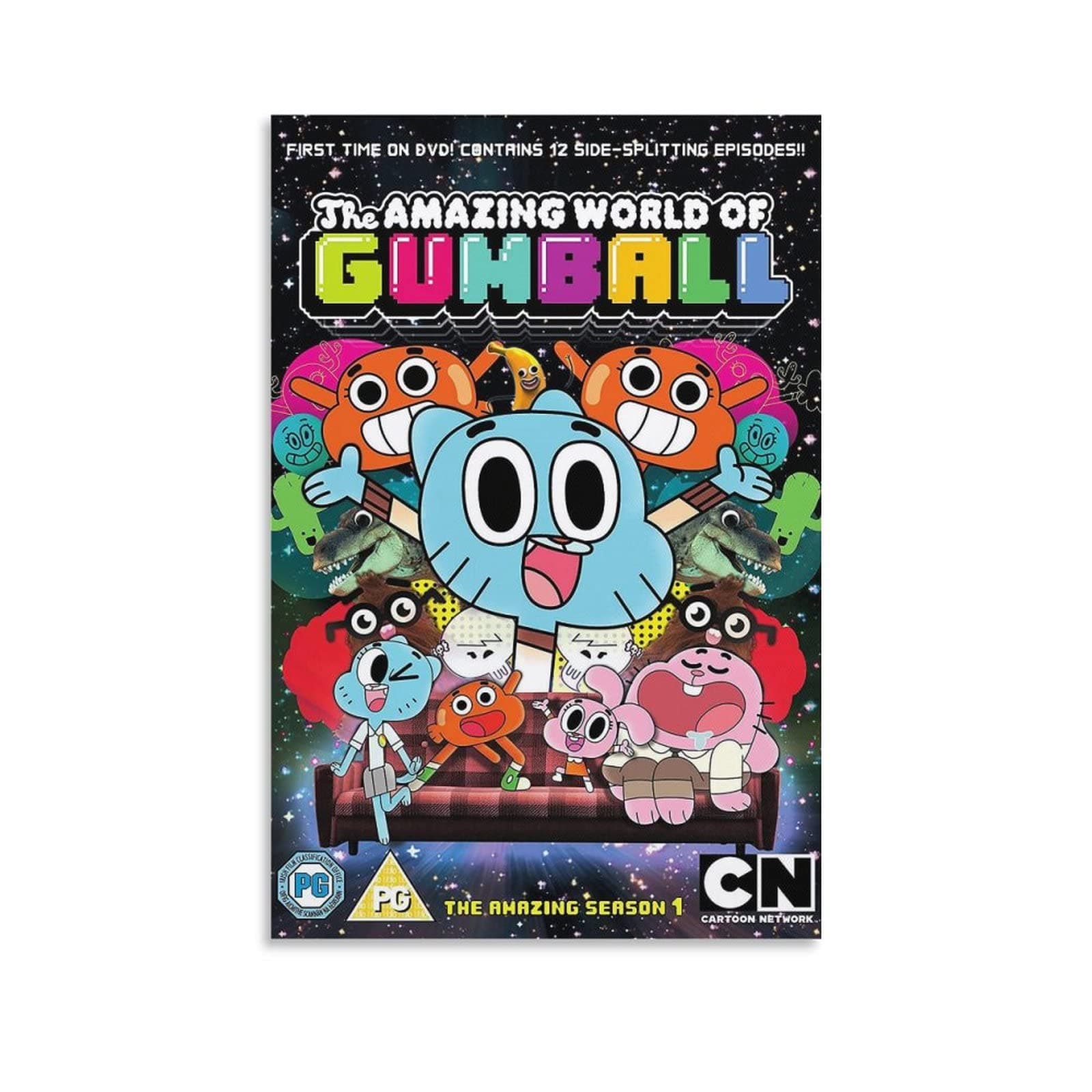 XUQI The Amazing World of Gumball Poster Anime UK Wall Art Picture Painting Poster Canvas Print Posters Artworks Bedroom Living Room Decor 12x18inch(30x45cm)